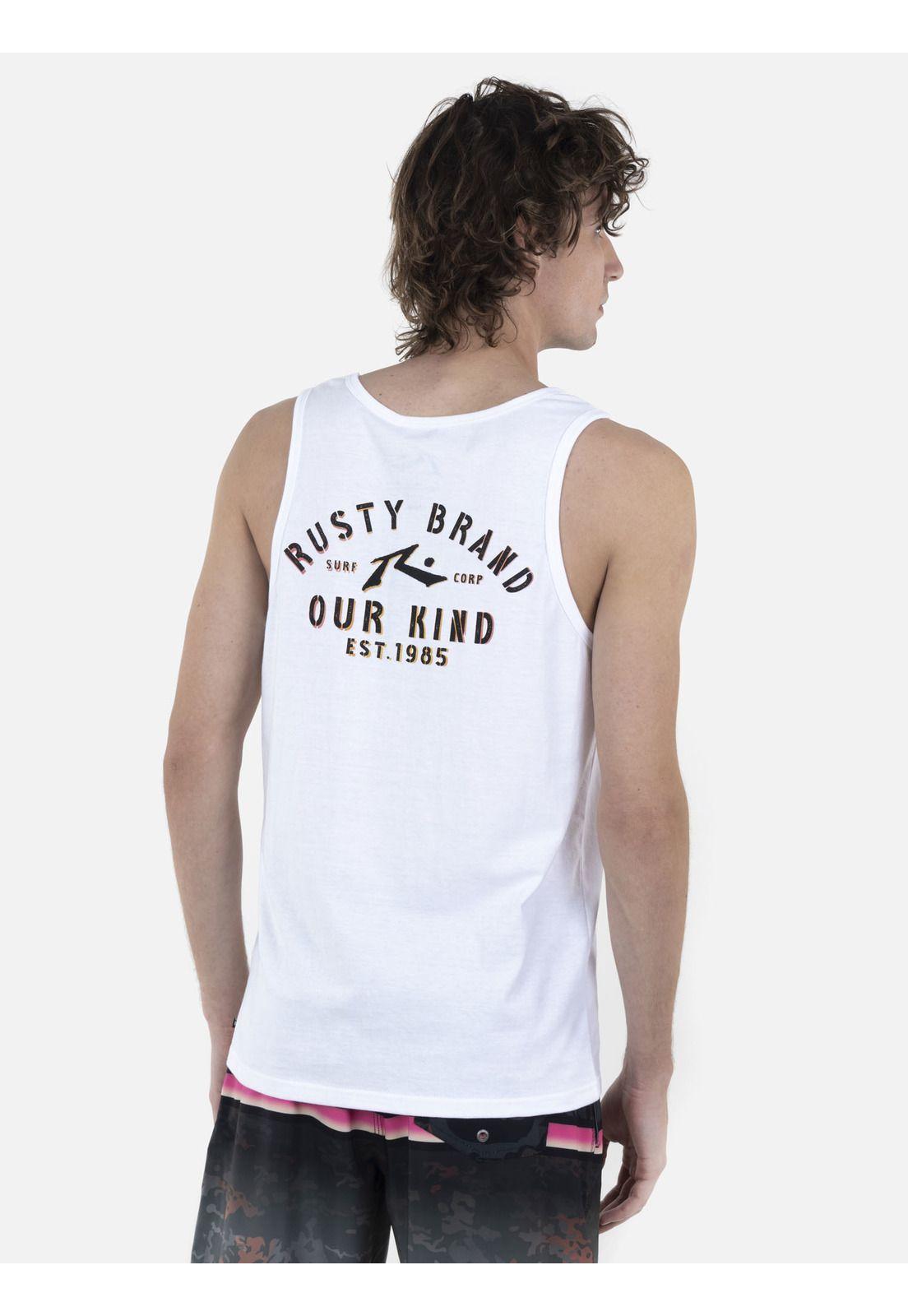 Polera Hombre SURF CO TANK Blanco Rusty-1