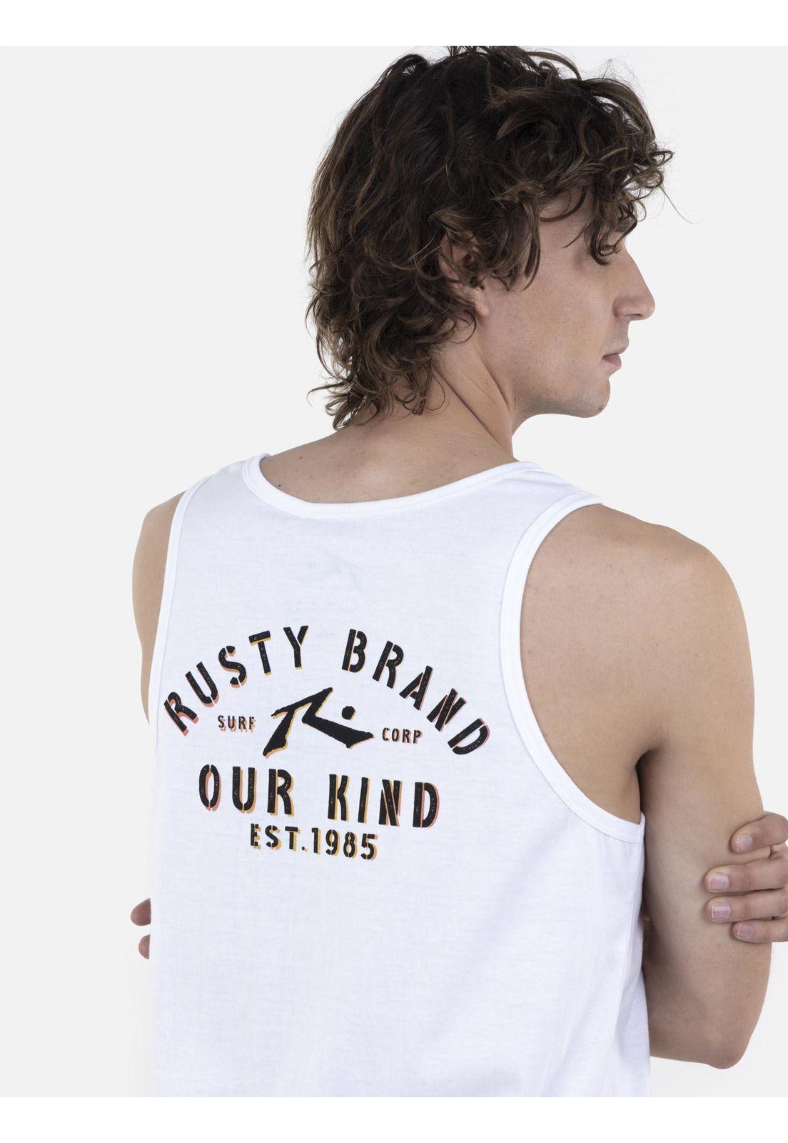Polera Hombre SURF CO TANK Blanco Rusty-2