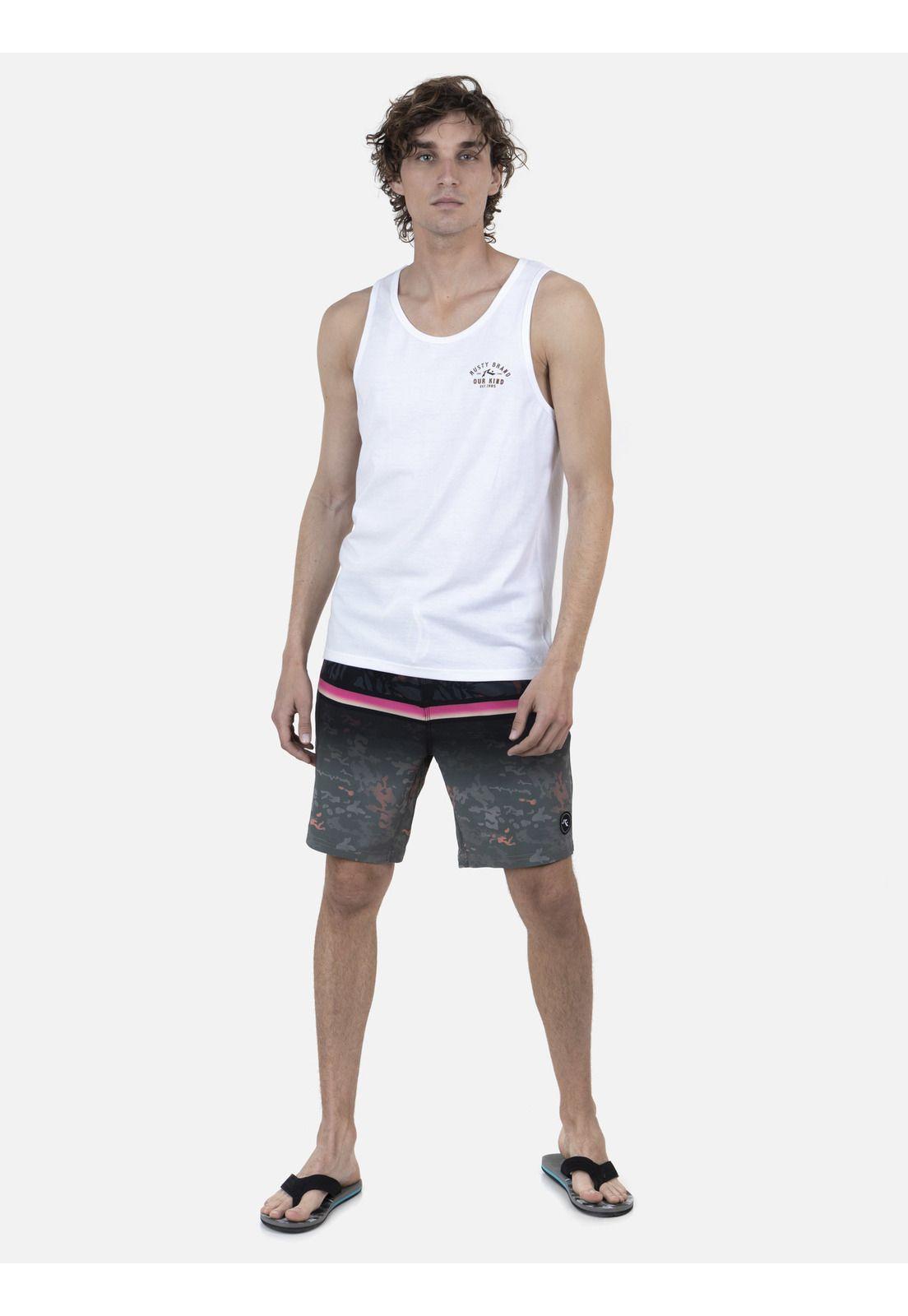 Polera Hombre SURF CO TANK Blanco Rusty-3