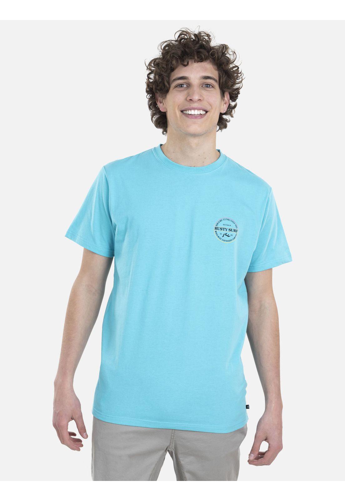 Polera Hombre SURF S/S TEE Celeste Rusty-0