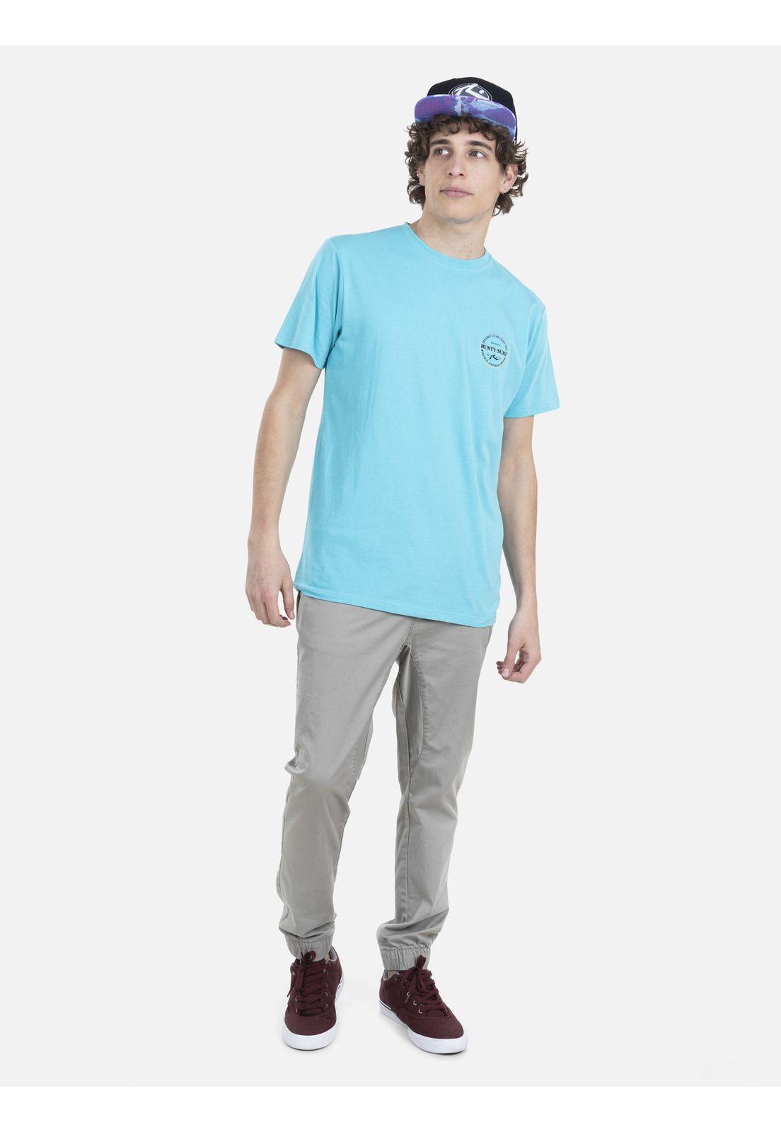 Polera Hombre SURF S/S TEE Celeste Rusty-3