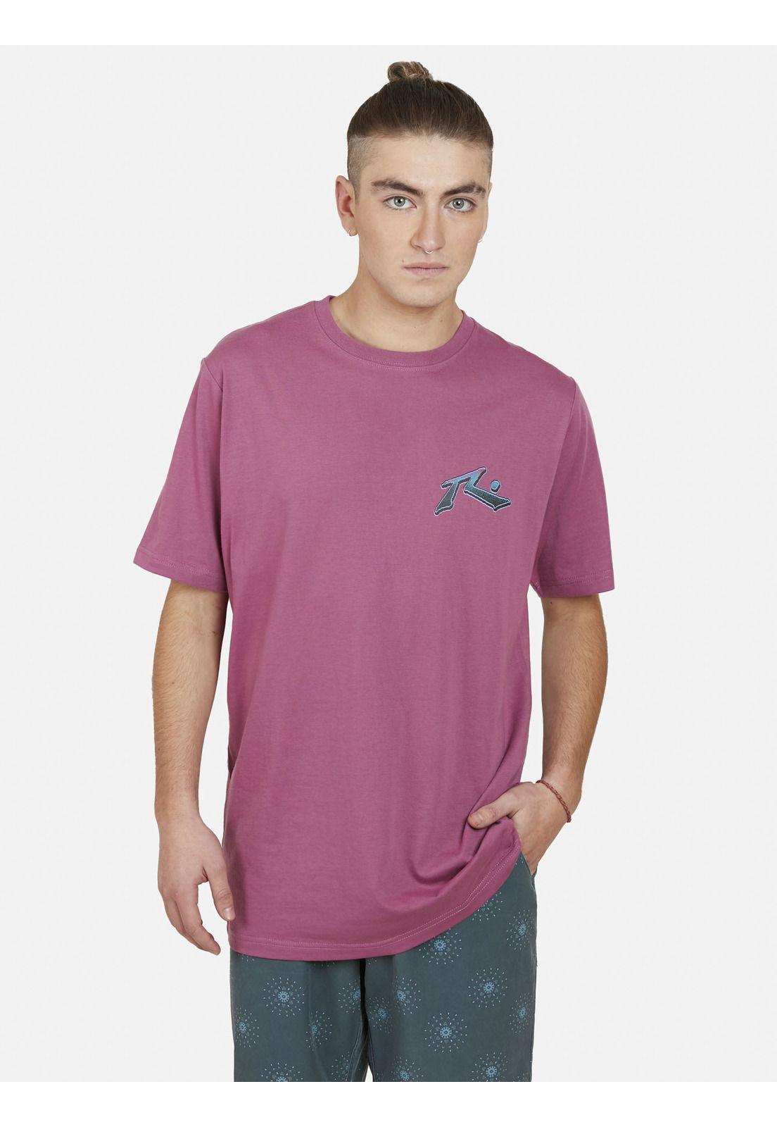 Polera Glitch SS tee Hombre Morado Rusty-0