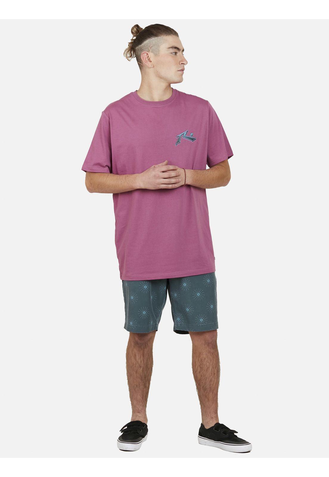 Polera Glitch SS tee Hombre Morado Rusty-2