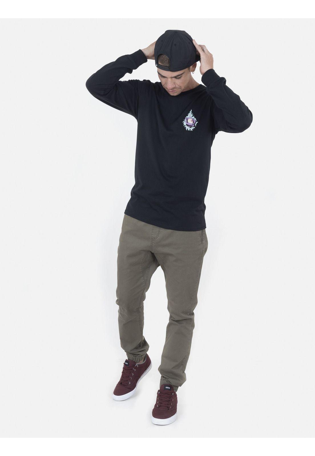 Polera Hombre FA MAX LOEFFLER LS Negro Volcom-3