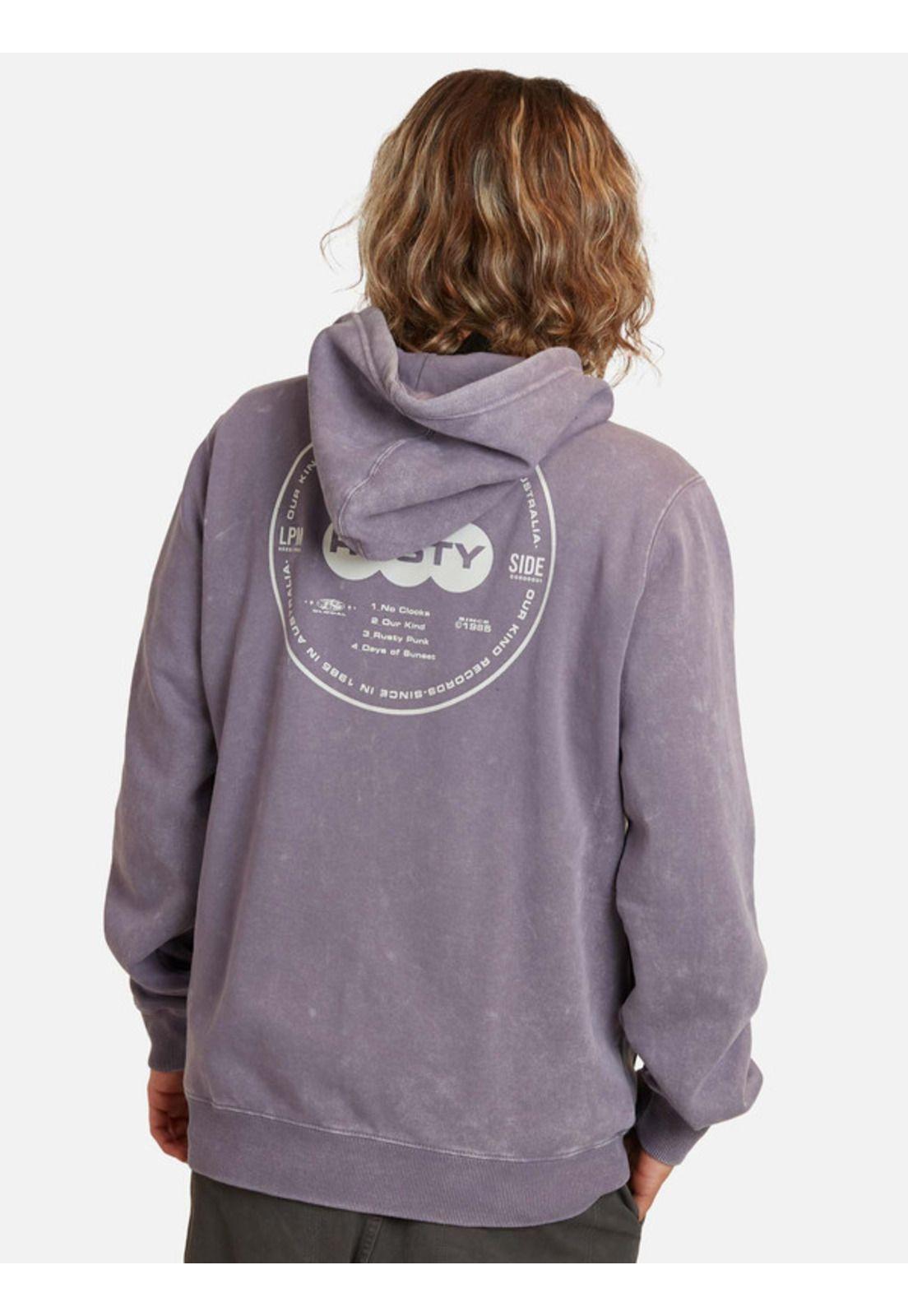 Poleron Our Kind Records Acid Full Zip Negro Hombre Rusty-1