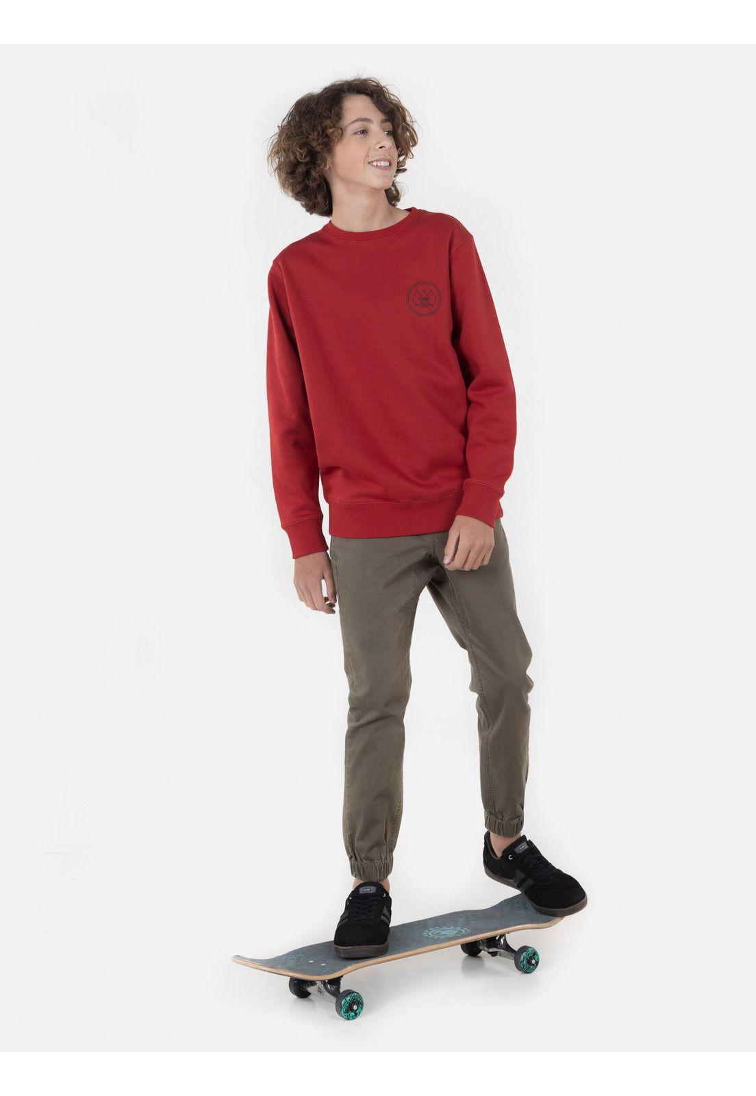 Poleron Juvenil TRISTONE CREW J Rojo Volcom-4