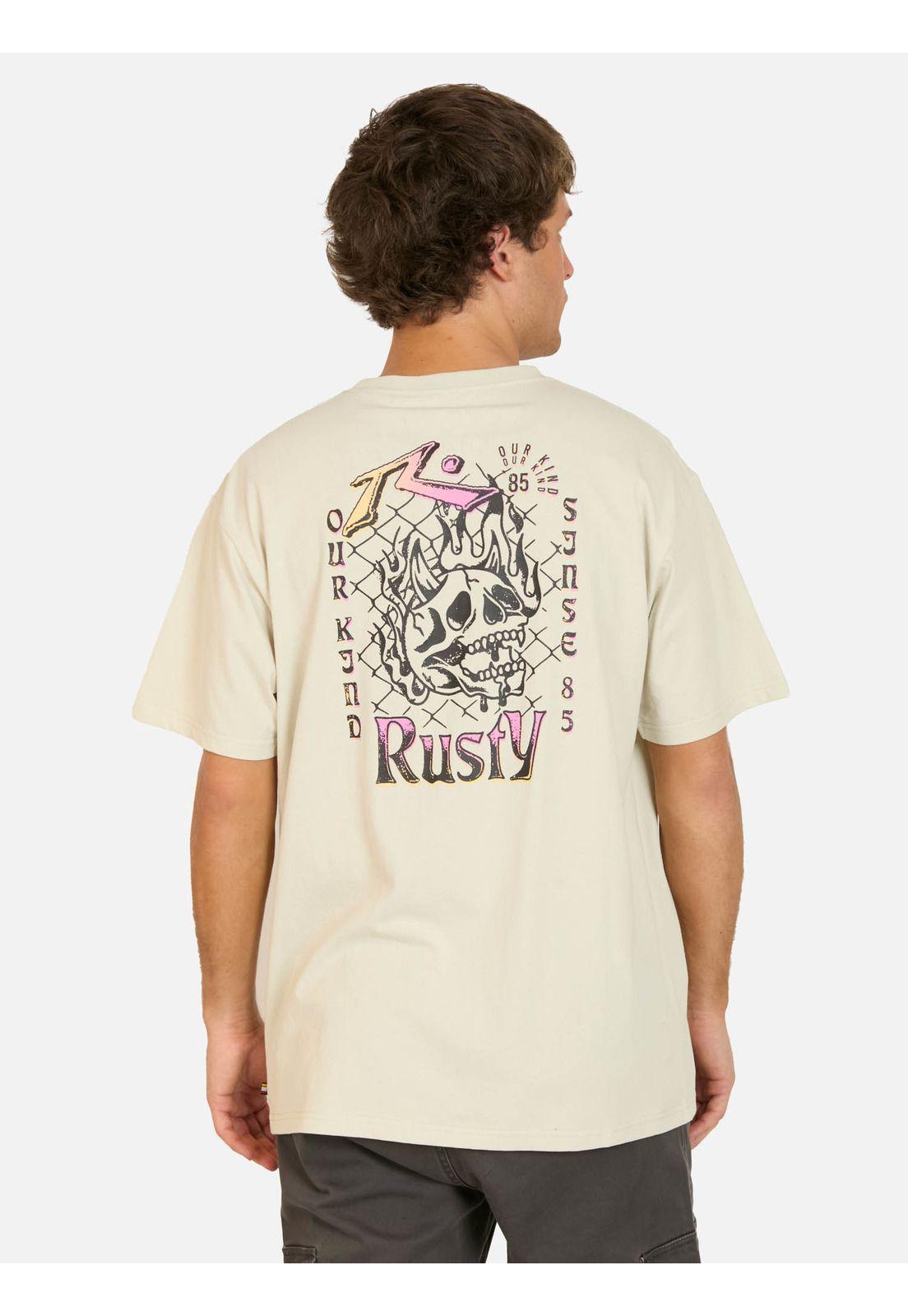 Polera MC Estampa Beige Hombre Rusty-0