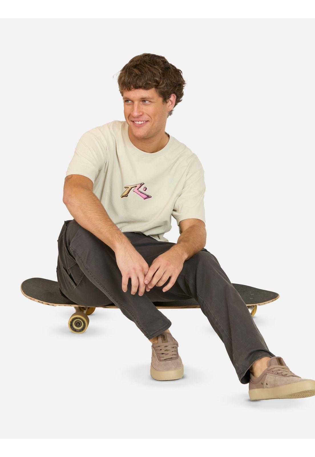 Polera MC Estampa Beige Hombre Rusty-2