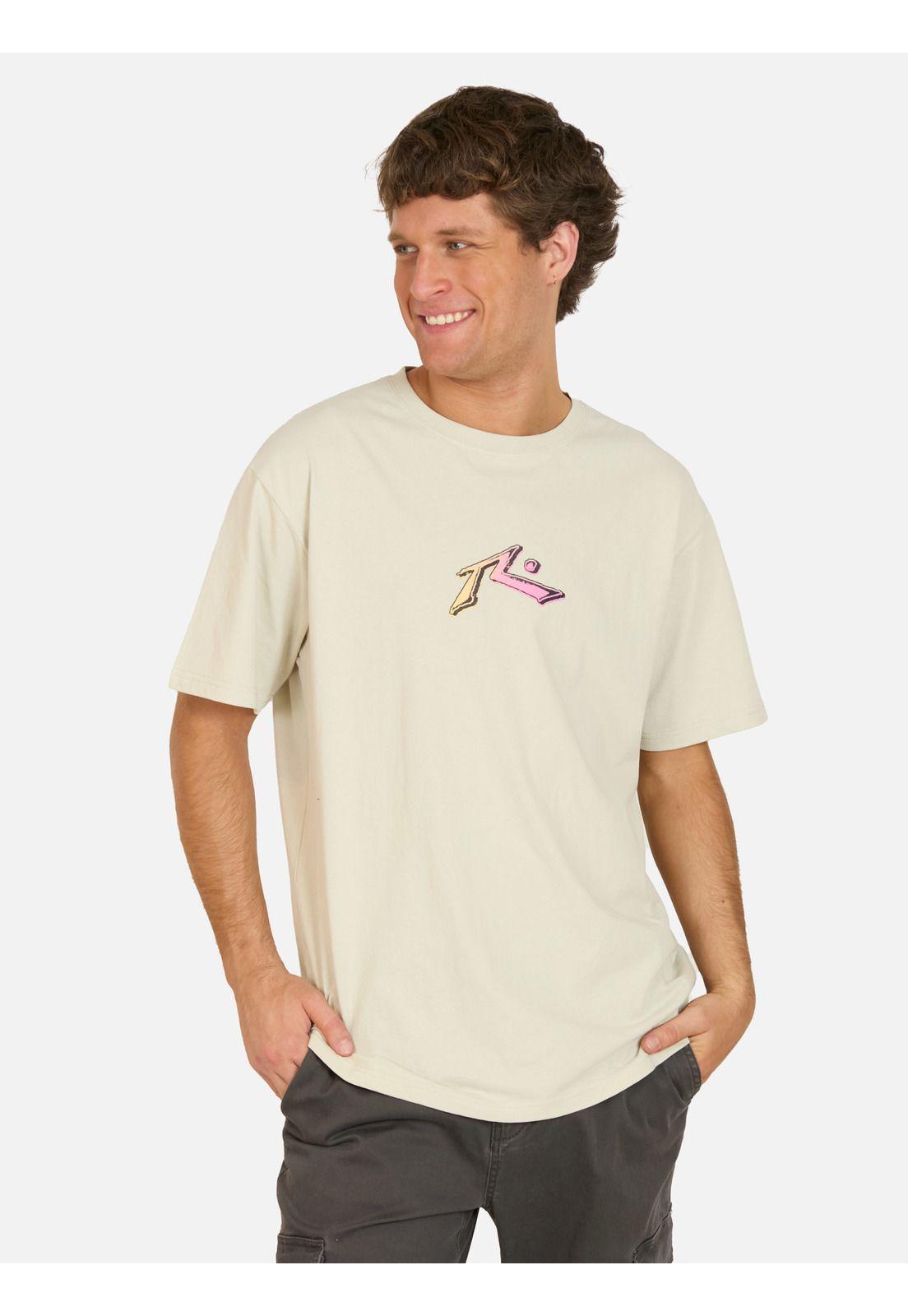 Polera MC Estampa Beige Hombre Rusty-3