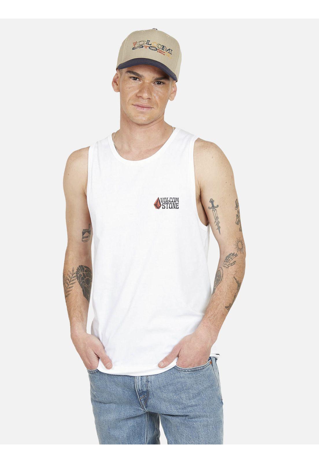 Polera THE UNKNOWN TANKS  Hombre Blanco Volcom-0