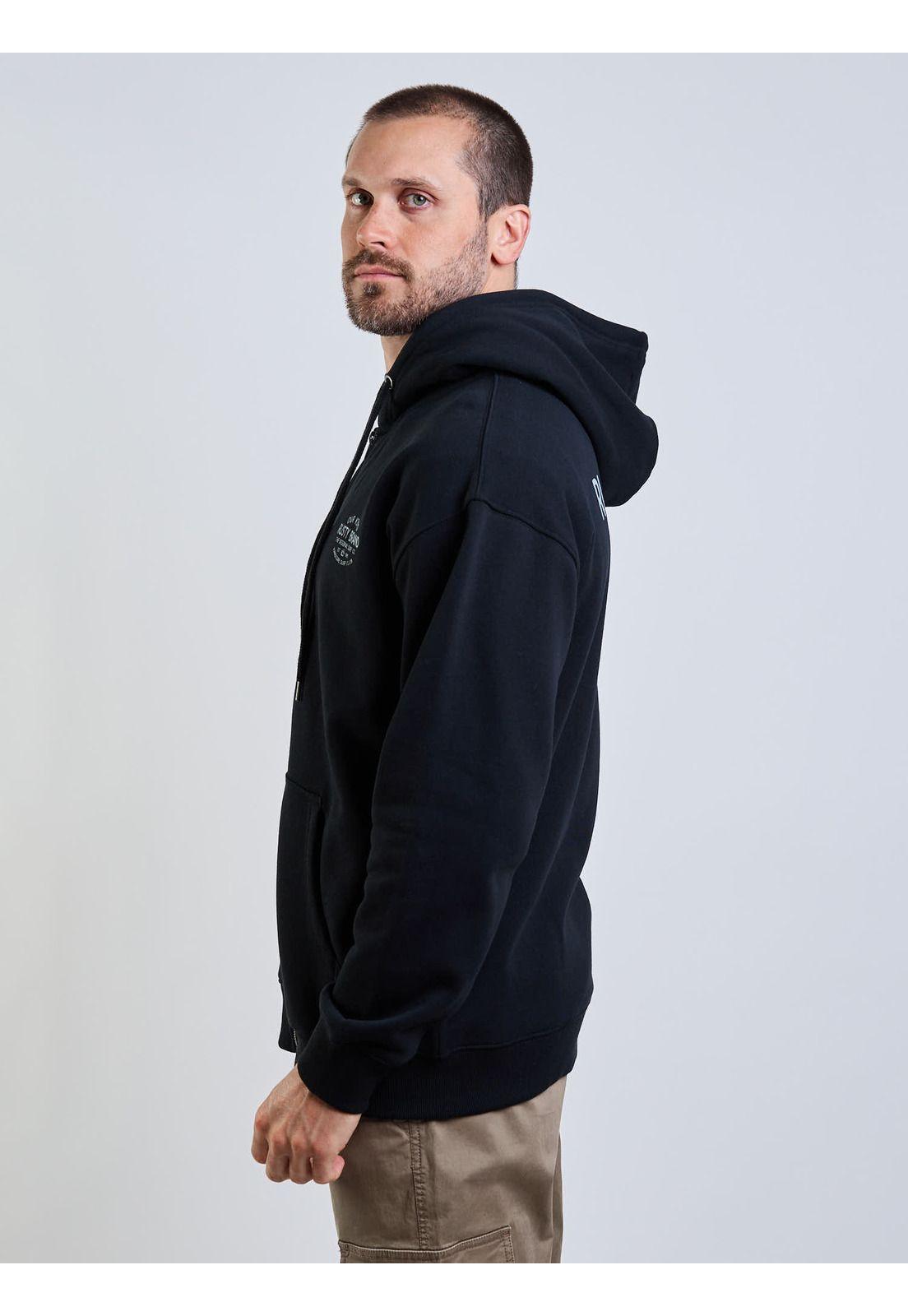 Poleron FZ Hxc Surf Club Zip Negro Hombre Rusty-2