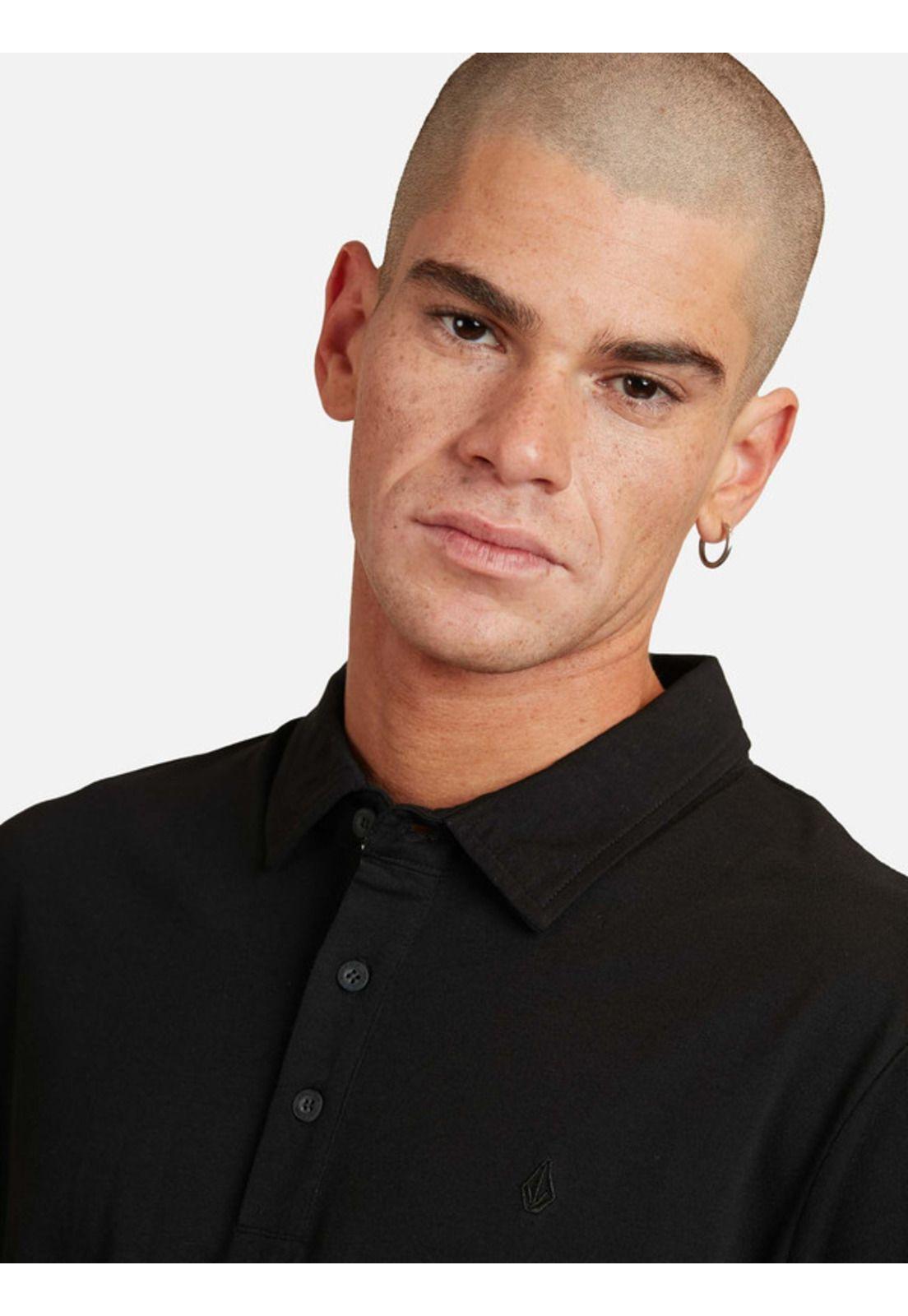 Polera M/C Wrecker Blk Polo Negro Hombre Volcom-3