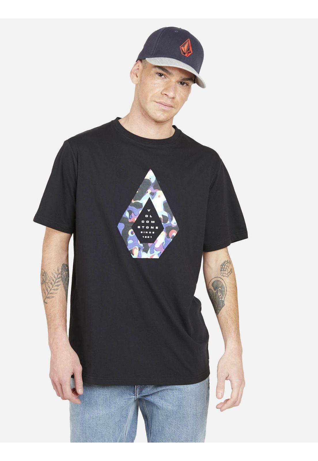 Polera STONE FILL SS TEE Hombre Negro Volcom-0