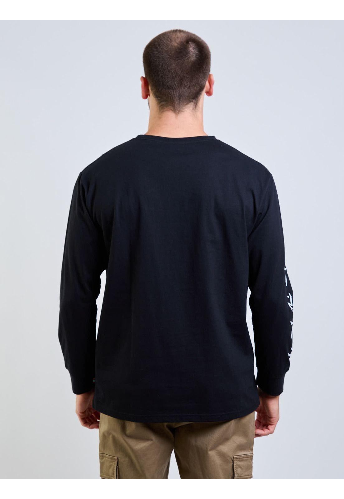 Polera ML R Logo Negro Hombre Rusty-4