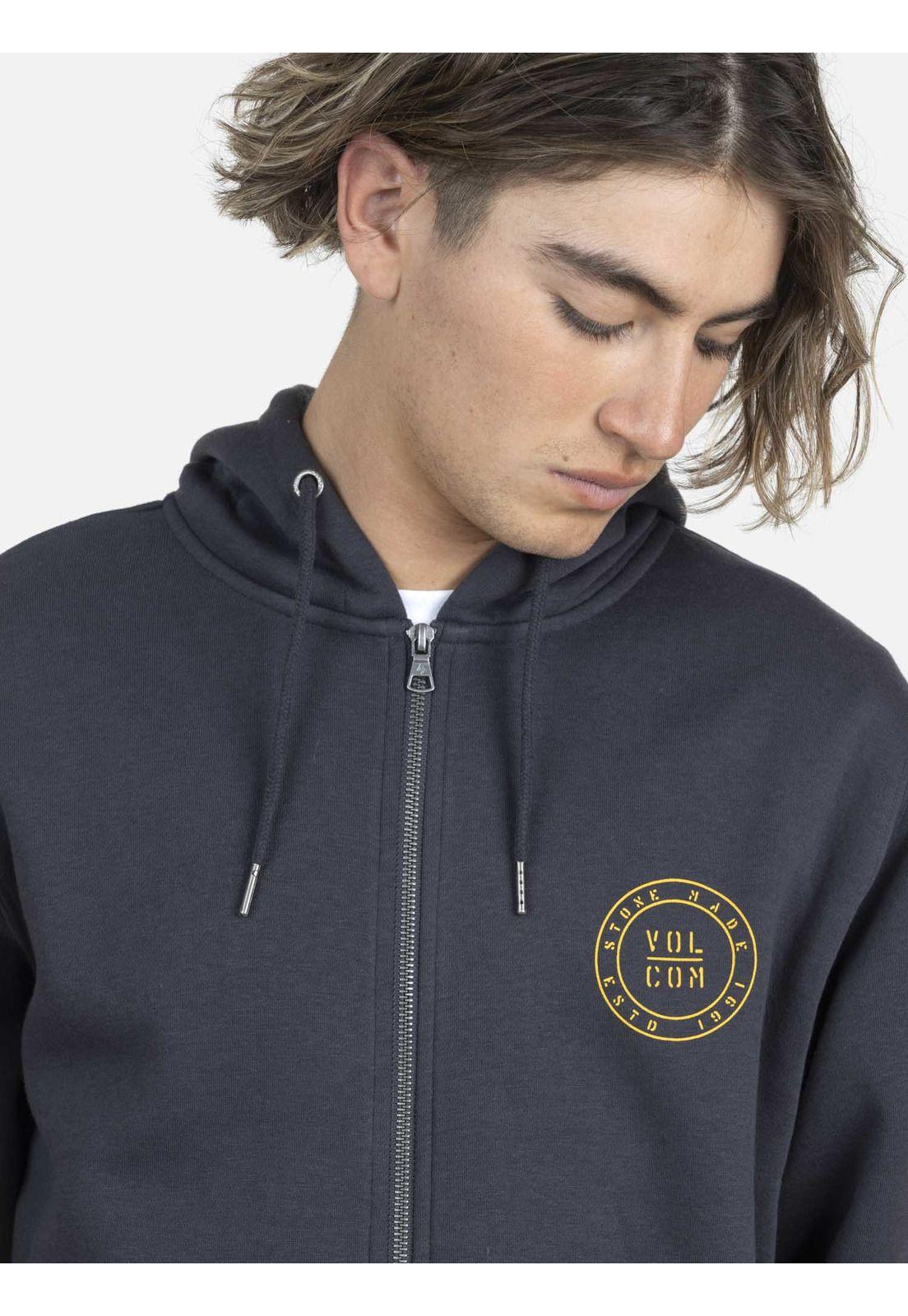 Poleron Fullzipper Hombre 7O151-MV22 Gris Oscuro Volcom-2