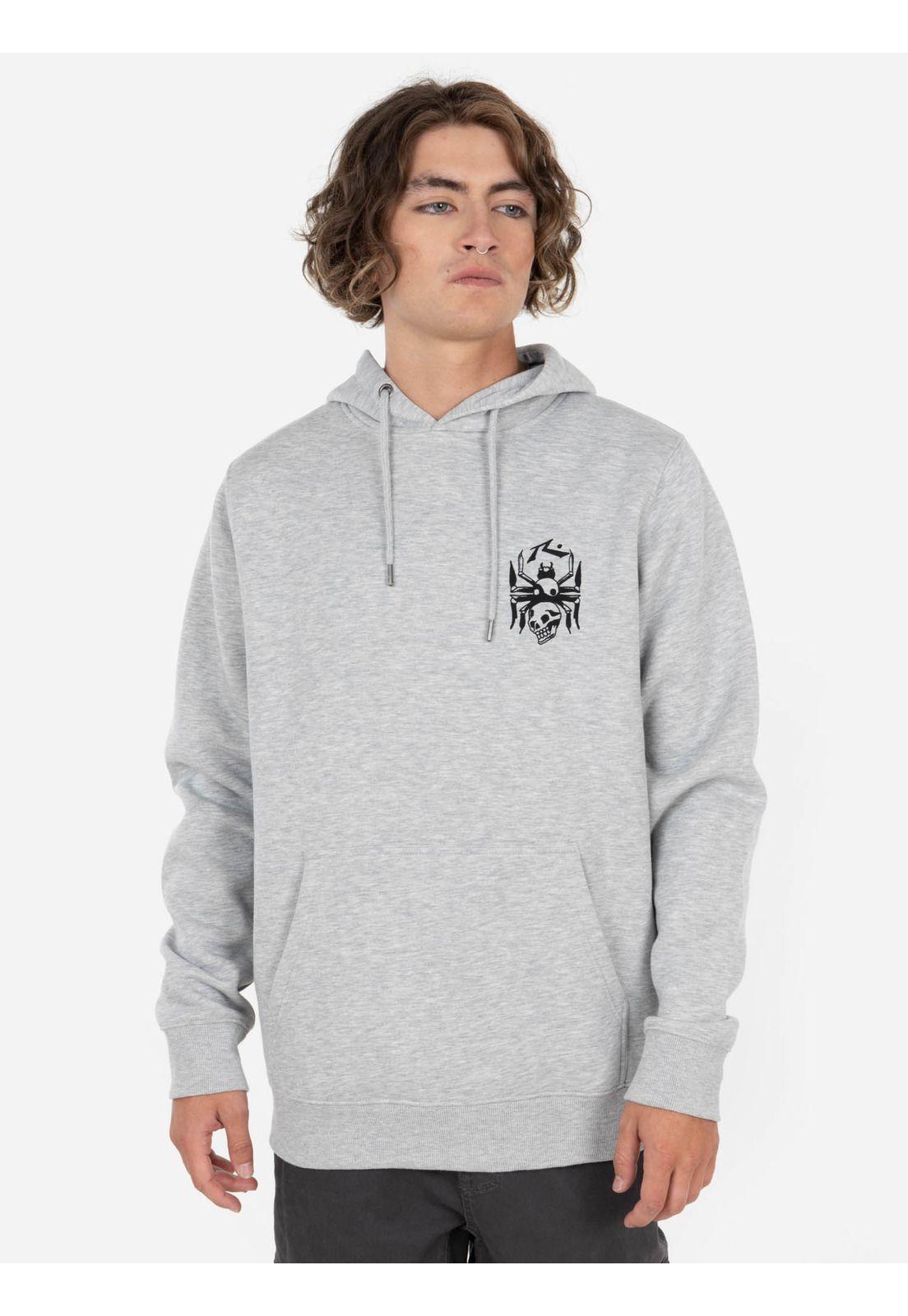 Poleron DEAD SPIDER HOODIE Hombre Gris Rusty-0