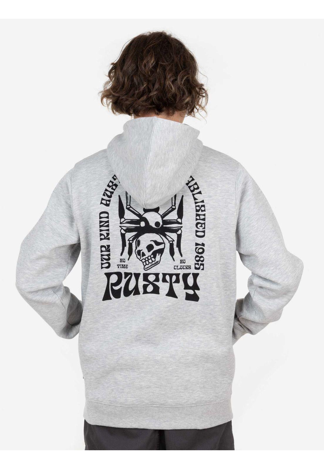 Poleron DEAD SPIDER HOODIE Hombre Gris Rusty-1