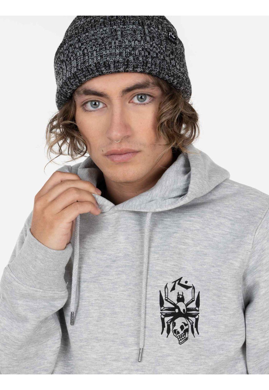 Poleron DEAD SPIDER HOODIE Hombre Gris Rusty-3