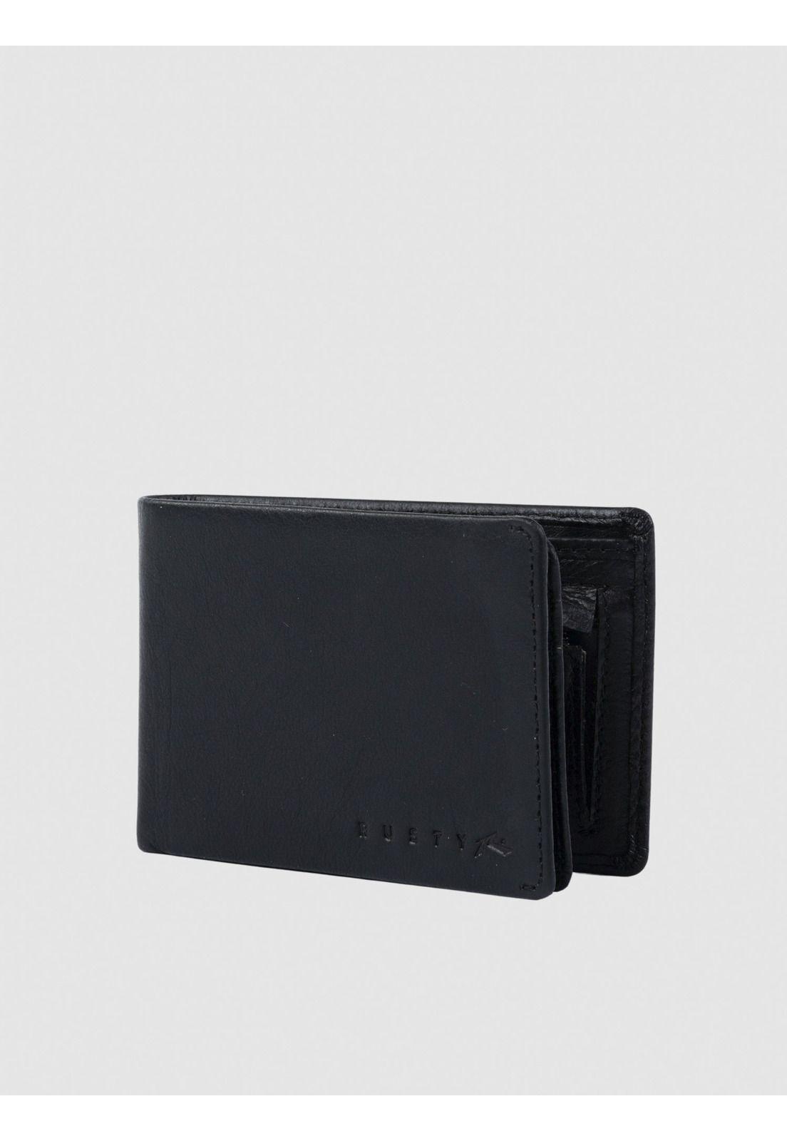Billetera Hombre BUSTED LEATHER WALLET Negro Rusty-0