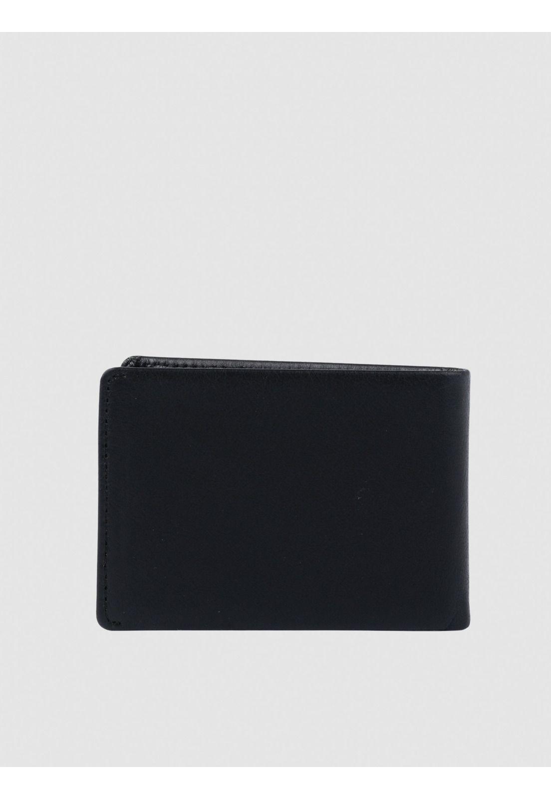 Billetera Hombre BUSTED LEATHER WALLET Negro Rusty-1