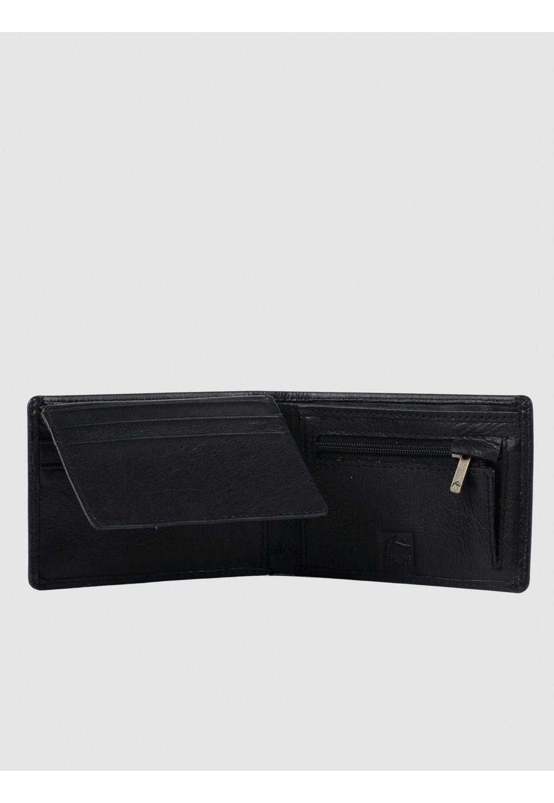 Billetera Hombre BUSTED LEATHER WALLET Negro Rusty-2