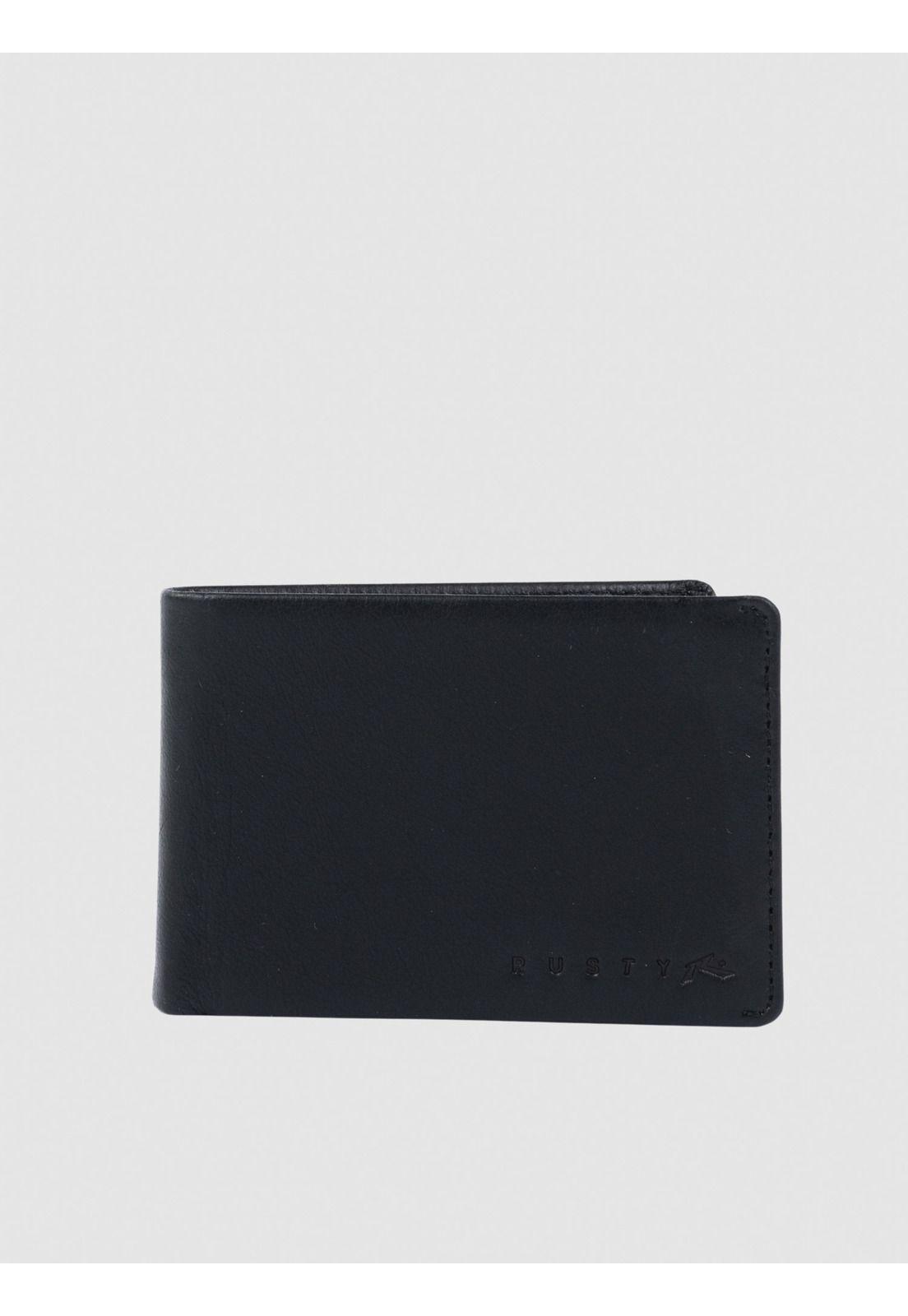 Billetera Hombre BUSTED LEATHER WALLET Negro Rusty-3