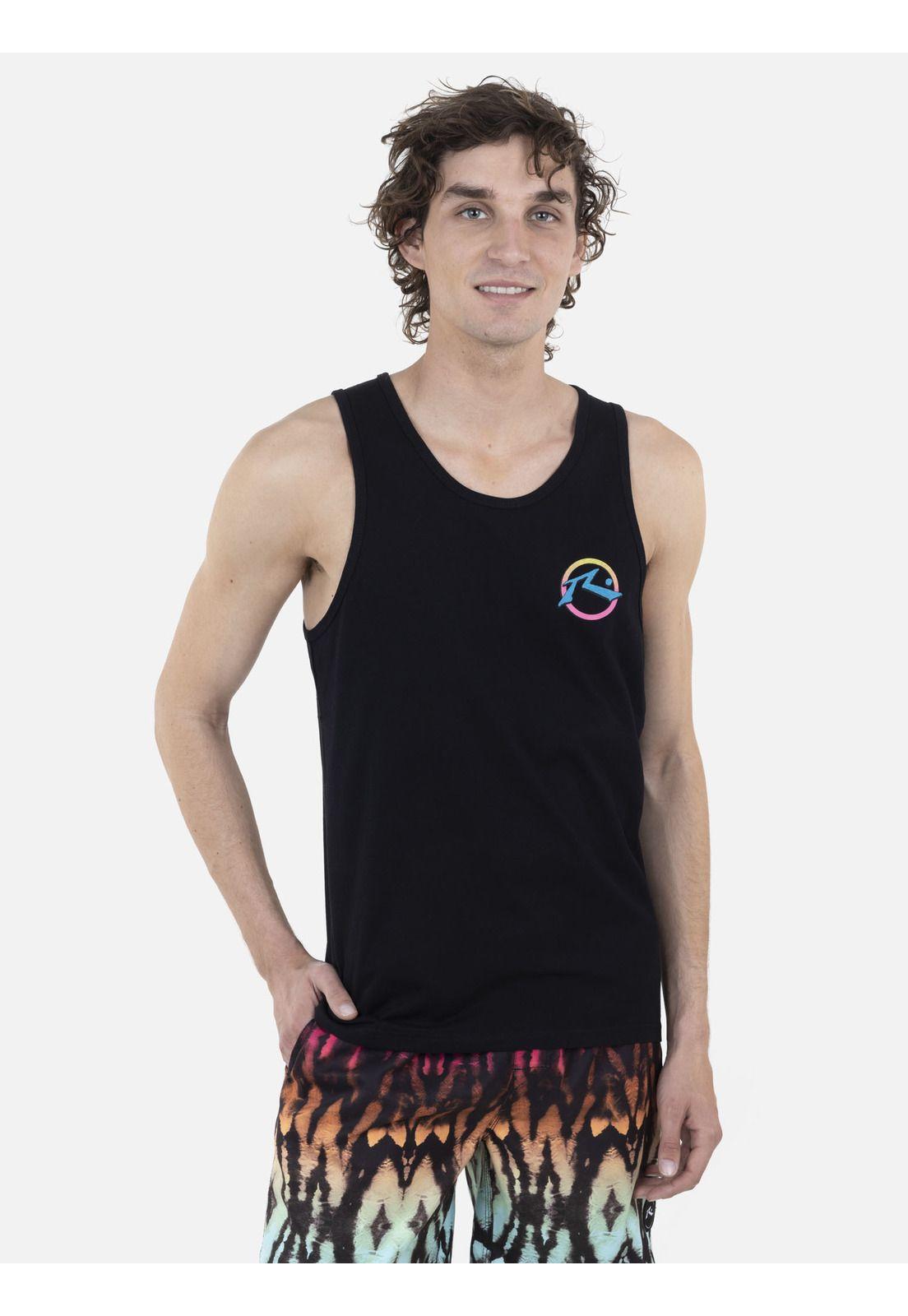 Polera Hombre CIRCLE RUST TANK Negro Rusty-0