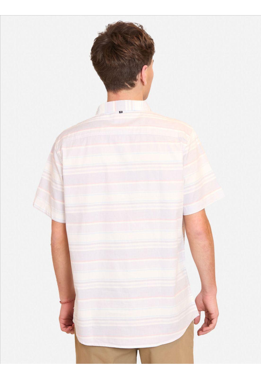 Camisa M/C Shirt Lines Light Blue Multicolor Hombre Rusty-1