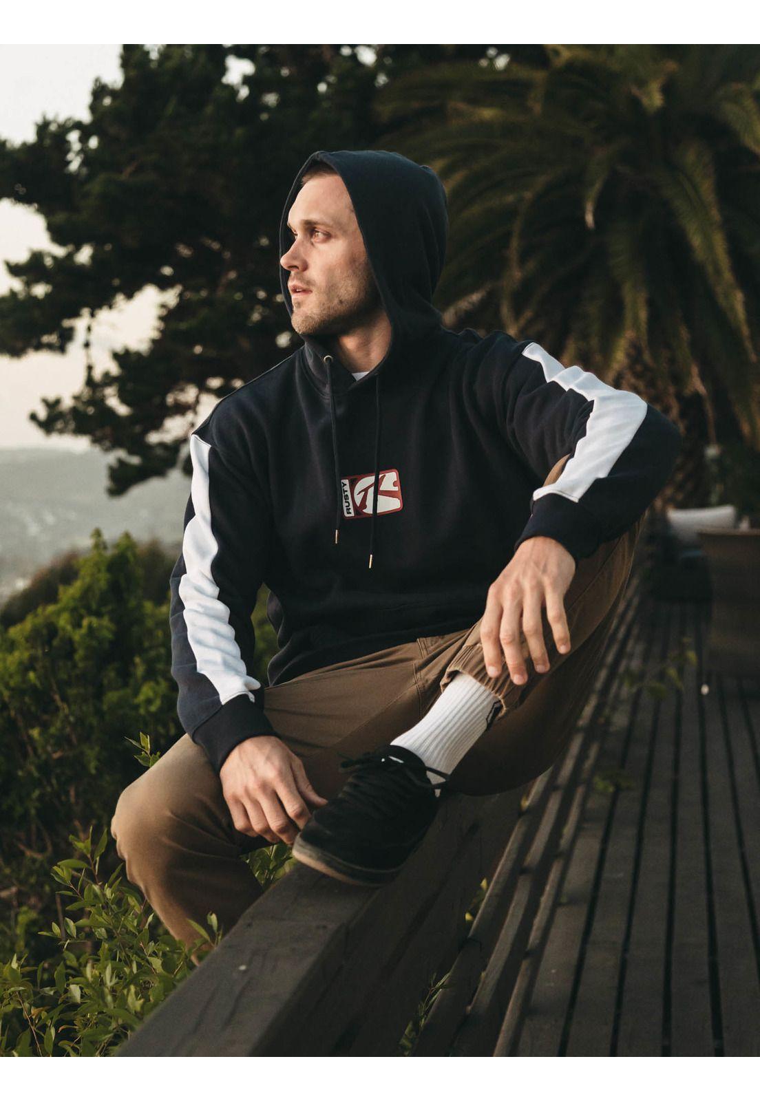 Poleron Canguro Rusty Div. Hoodie Azul Hombre Rusty-0