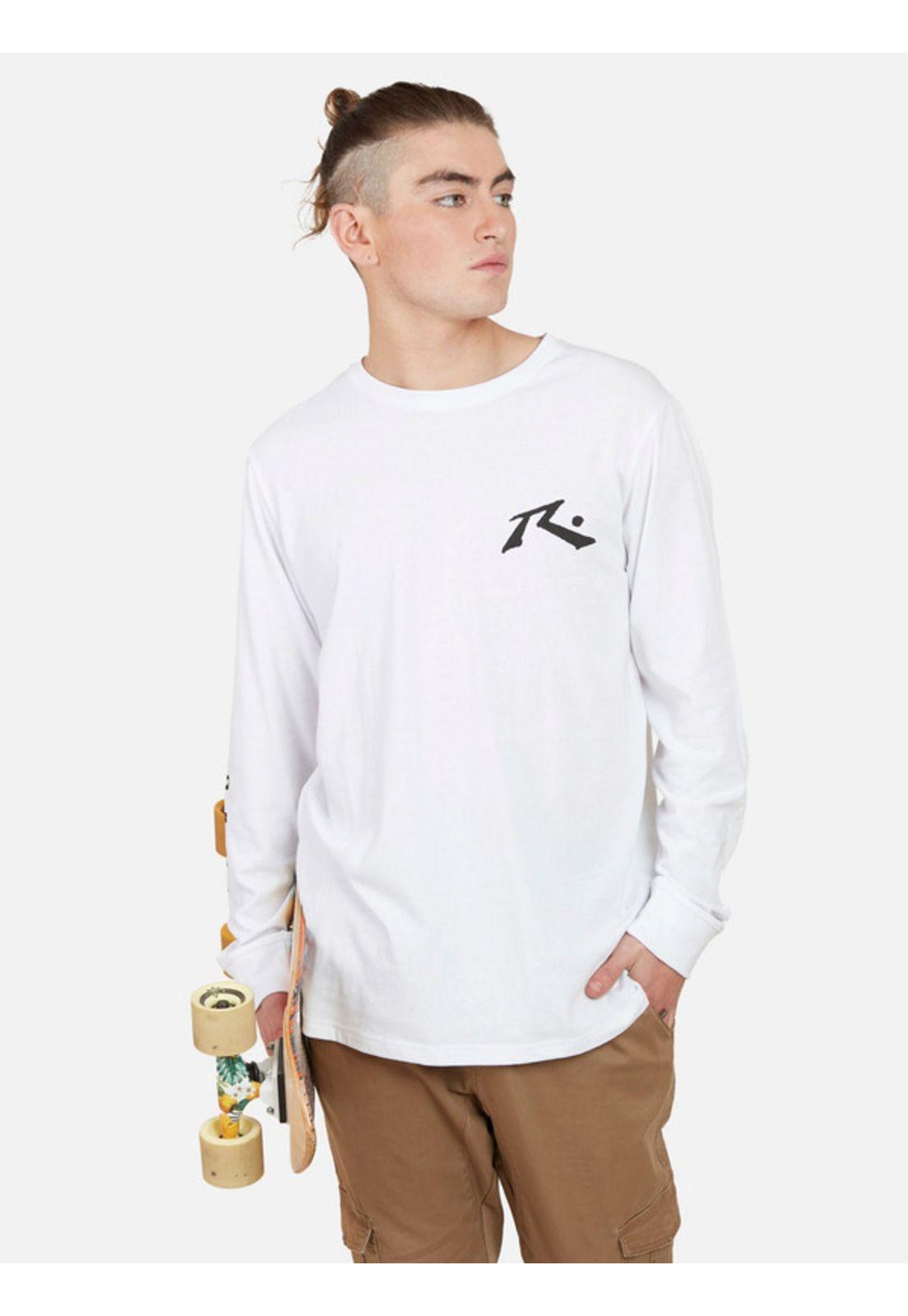 Polera R Logo LS tee Blanco Hombre Rusty-0