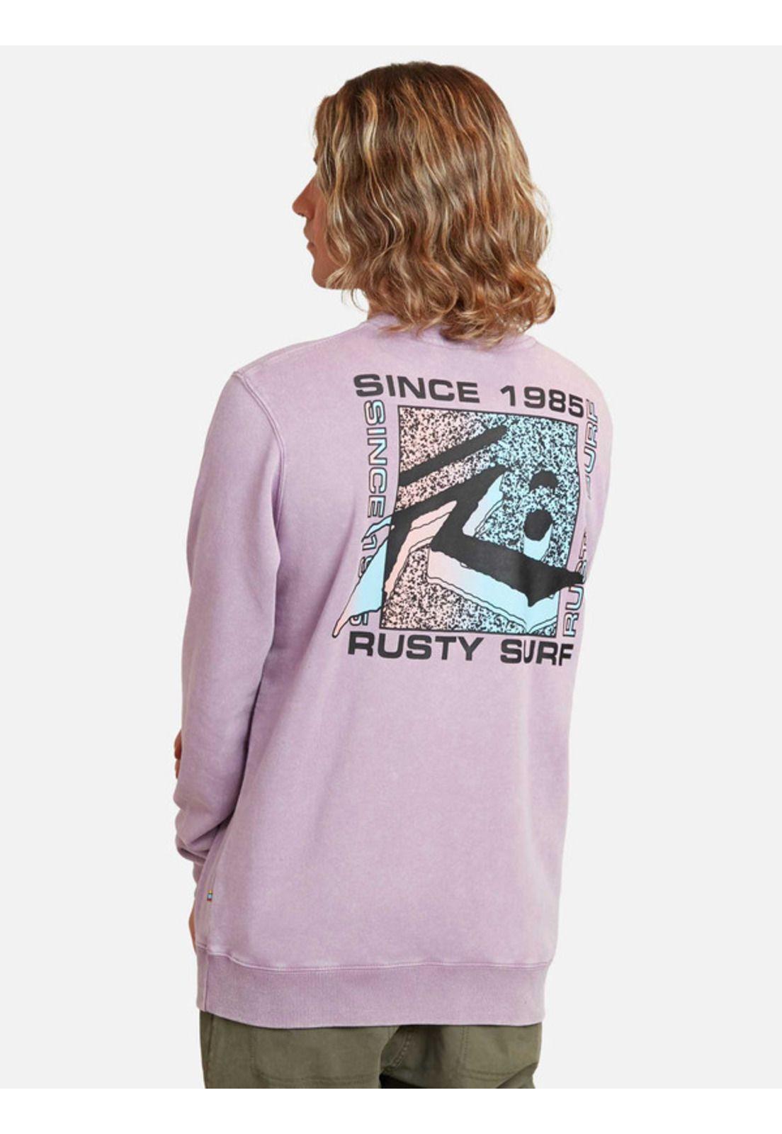 Poleron Surf Acid Crew Negro Hombre Rusty-1