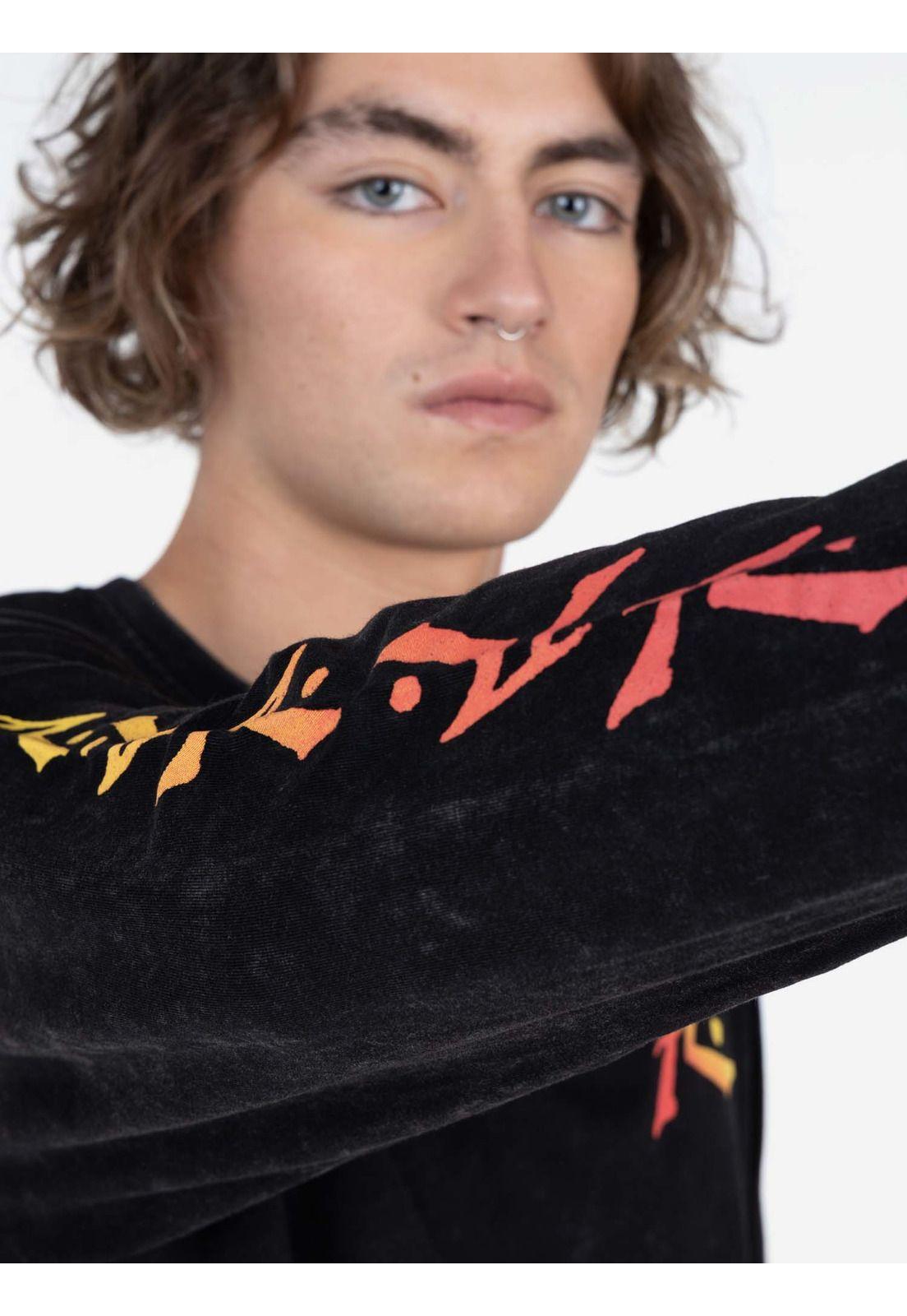 Polera DUO RUSTY LS TEE Hombre Negro Rusty-3