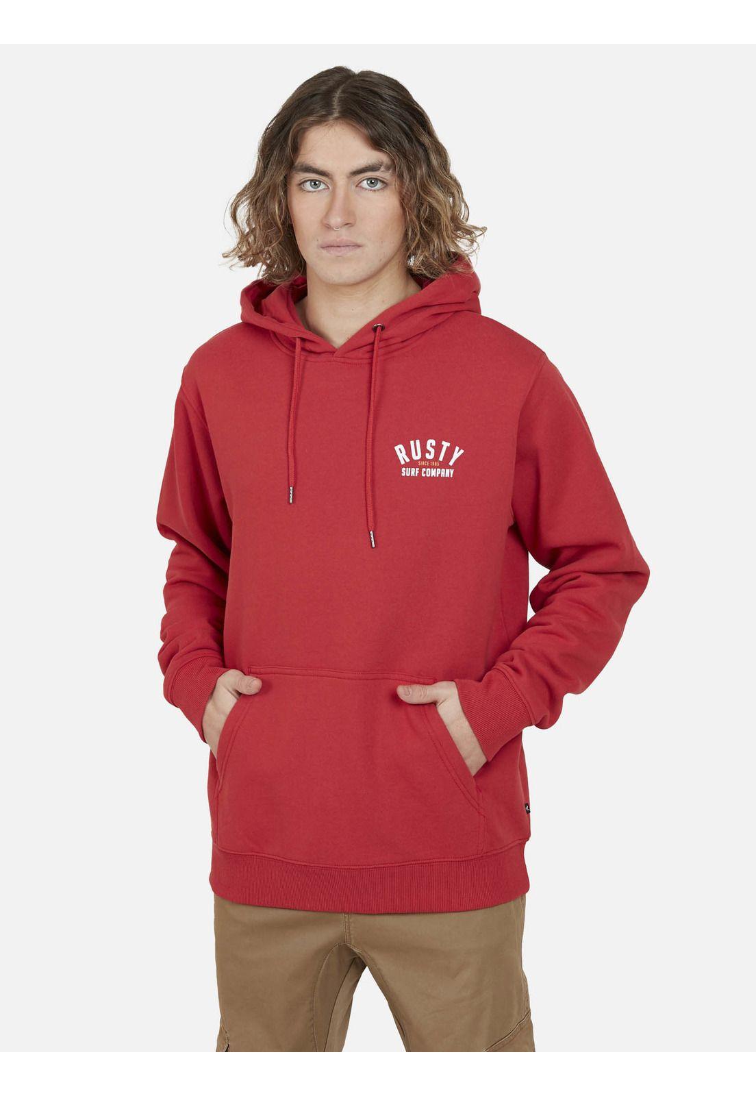 Poleron Rst Line  Hoodie Hombre Rojo Rusty-0
