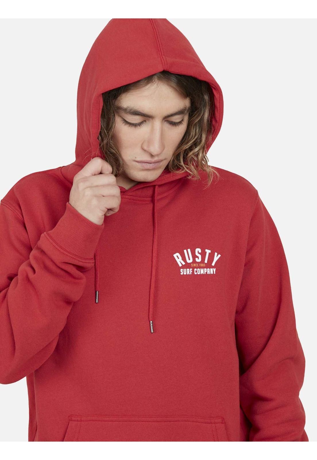 Poleron Rst Line  Hoodie Hombre Rojo Rusty-3