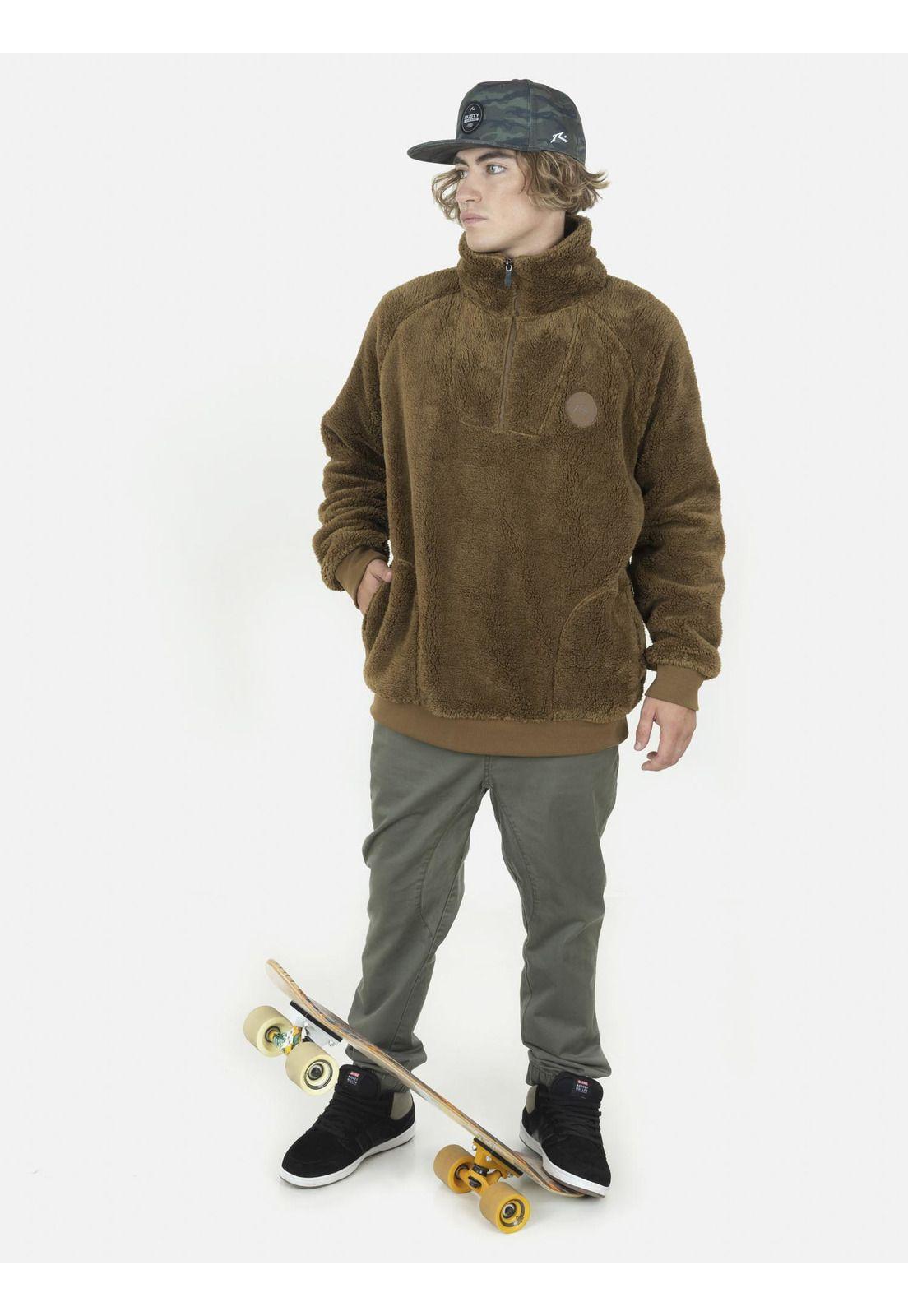 Poleron Chiporro Pyramid Hombre Khaki Rusty-4