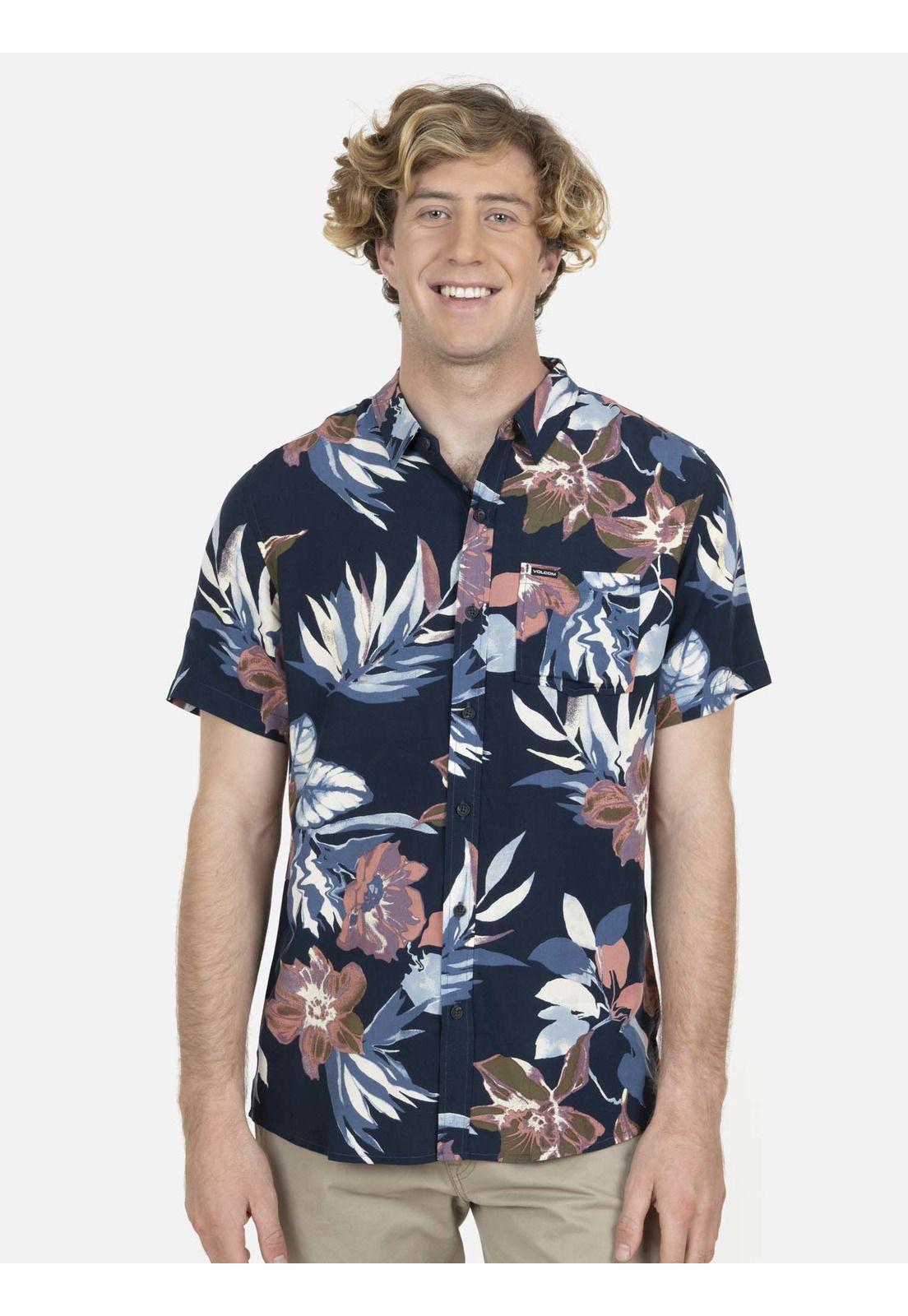 Camisa M/C Hombre 7C332-MV22 Azul Volcom-0