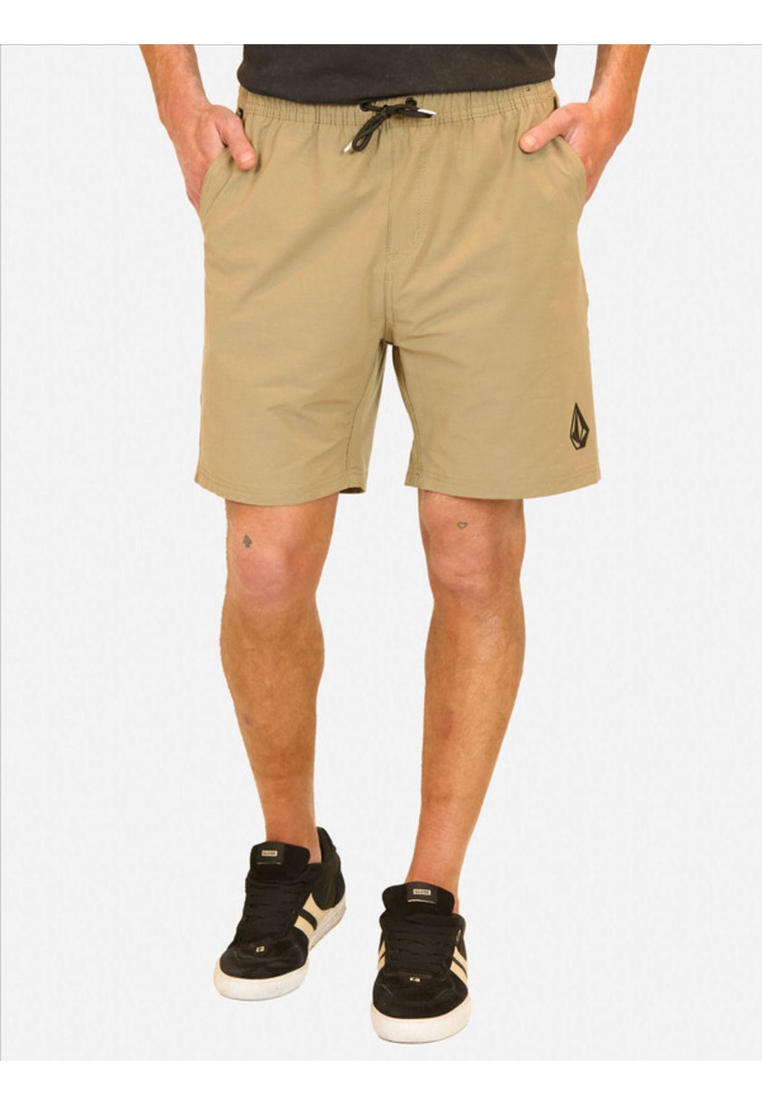 Bermuda Volcom Hybrid Melange Khaki Hombre Volcom-0