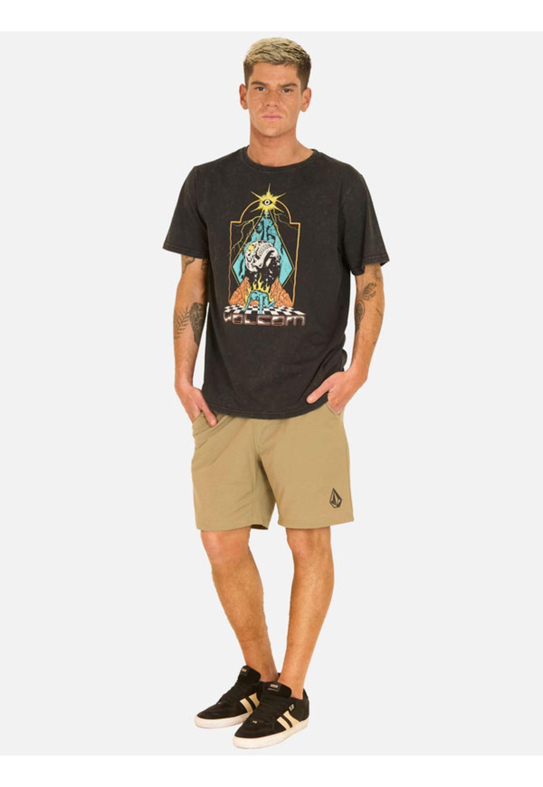 Bermuda Volcom Hybrid Melange Khaki Hombre Volcom-3