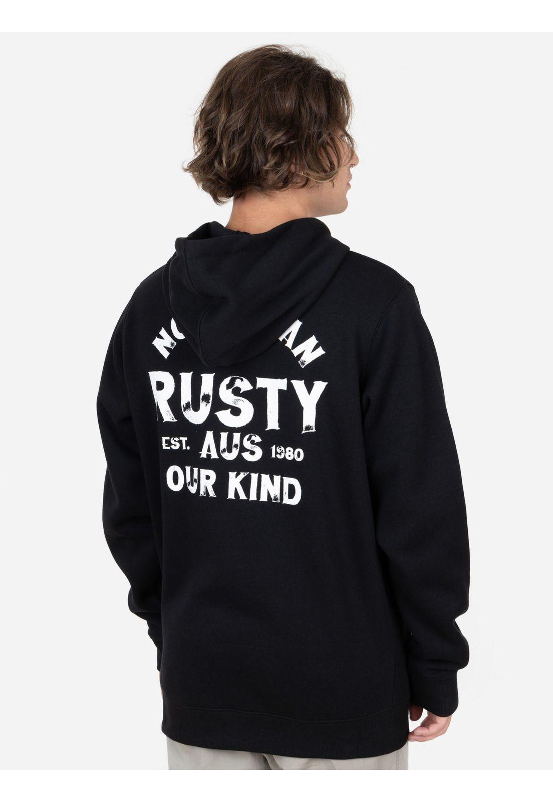 Poleron NO SLOGAN HOODIE Hombre Negro Rusty-1