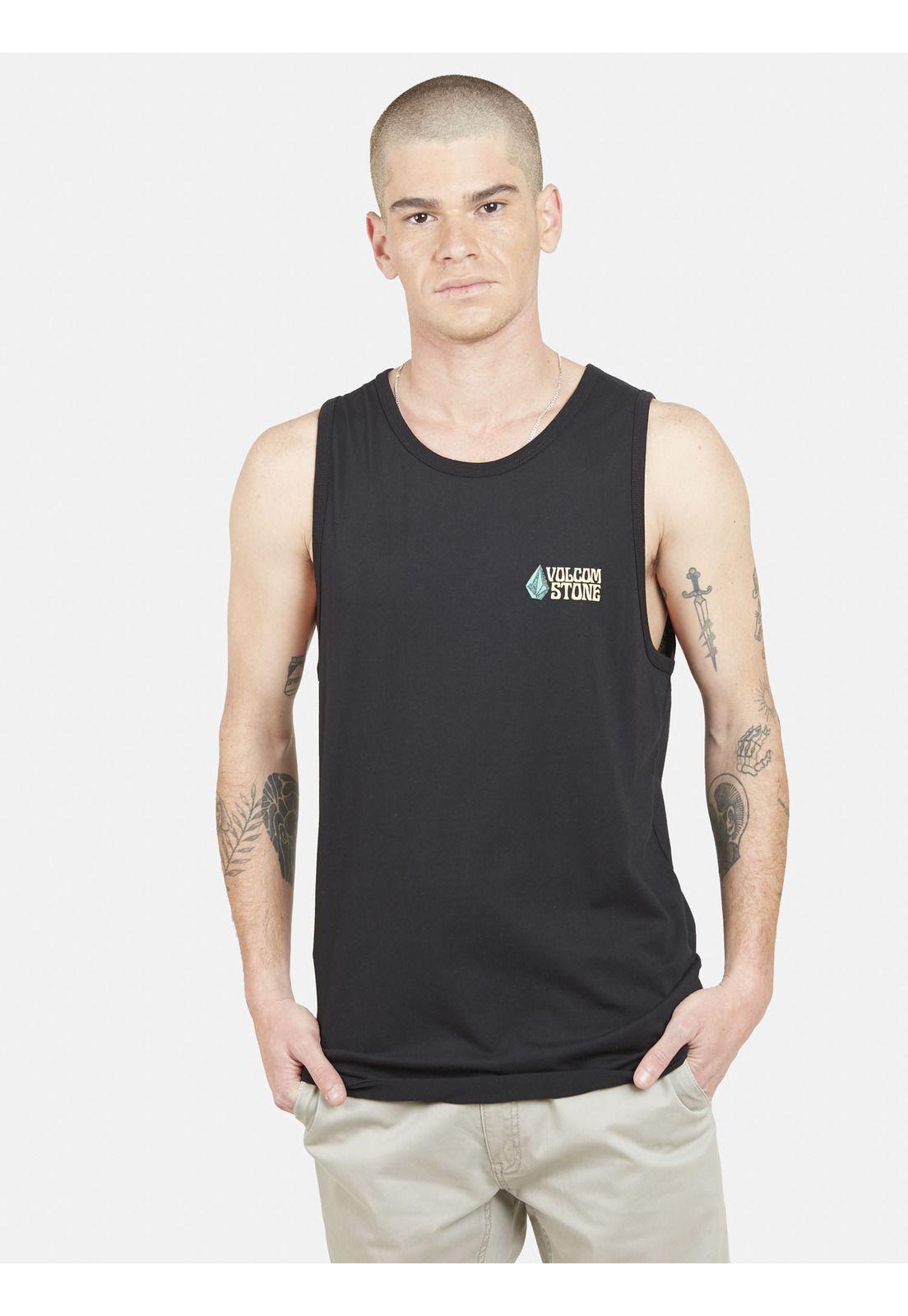 Polera THE UNKNOWN TANKS  Hombre Negro Volcom-0