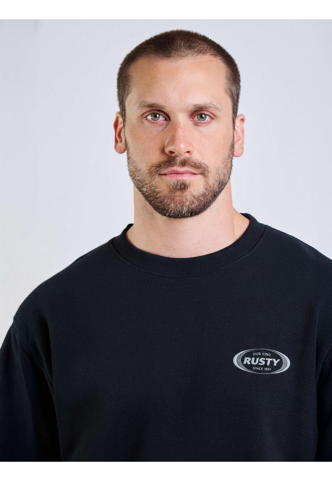 Poleron CR Classic Oval Crew Negro Hombre Rusty-3
