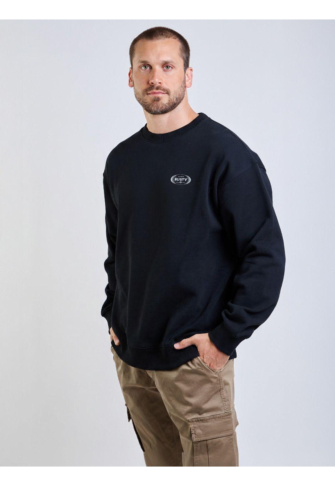 Poleron CR Classic Oval Crew Negro Hombre Rusty-5