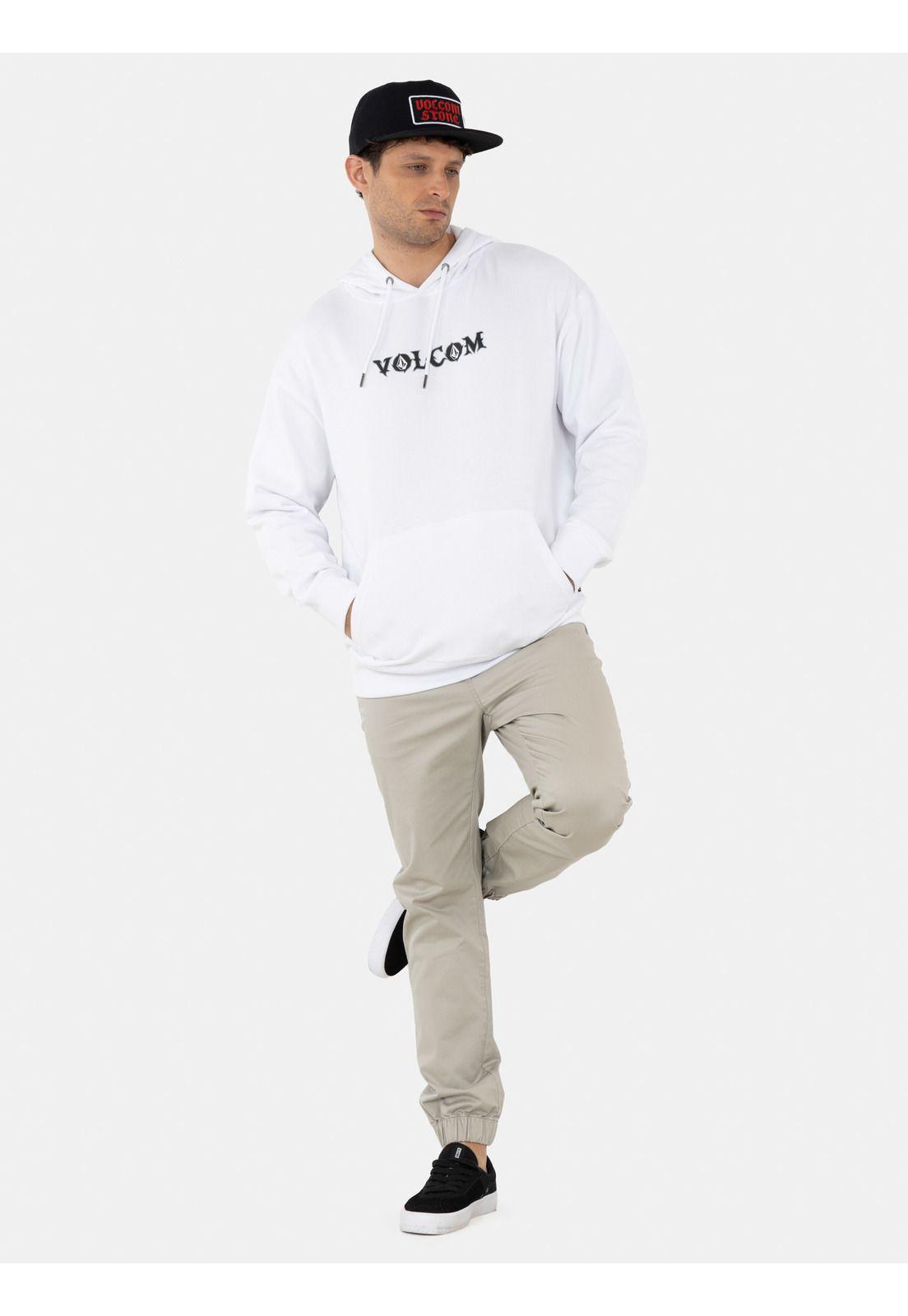 Poleron Canguro Grind Blanco Hombre Volcom-3