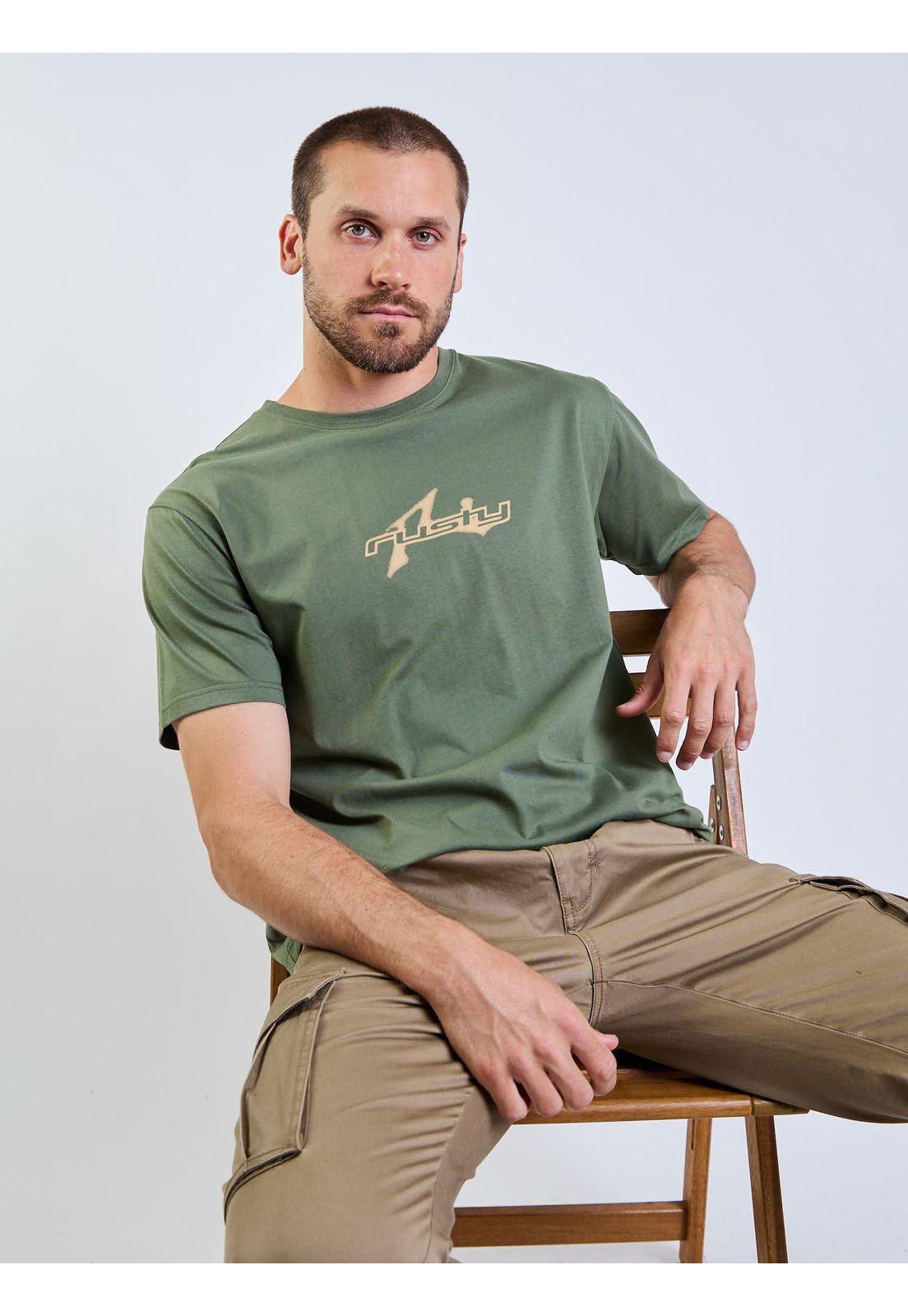 Polera MC Halftone Verde Hombre Rusty-2