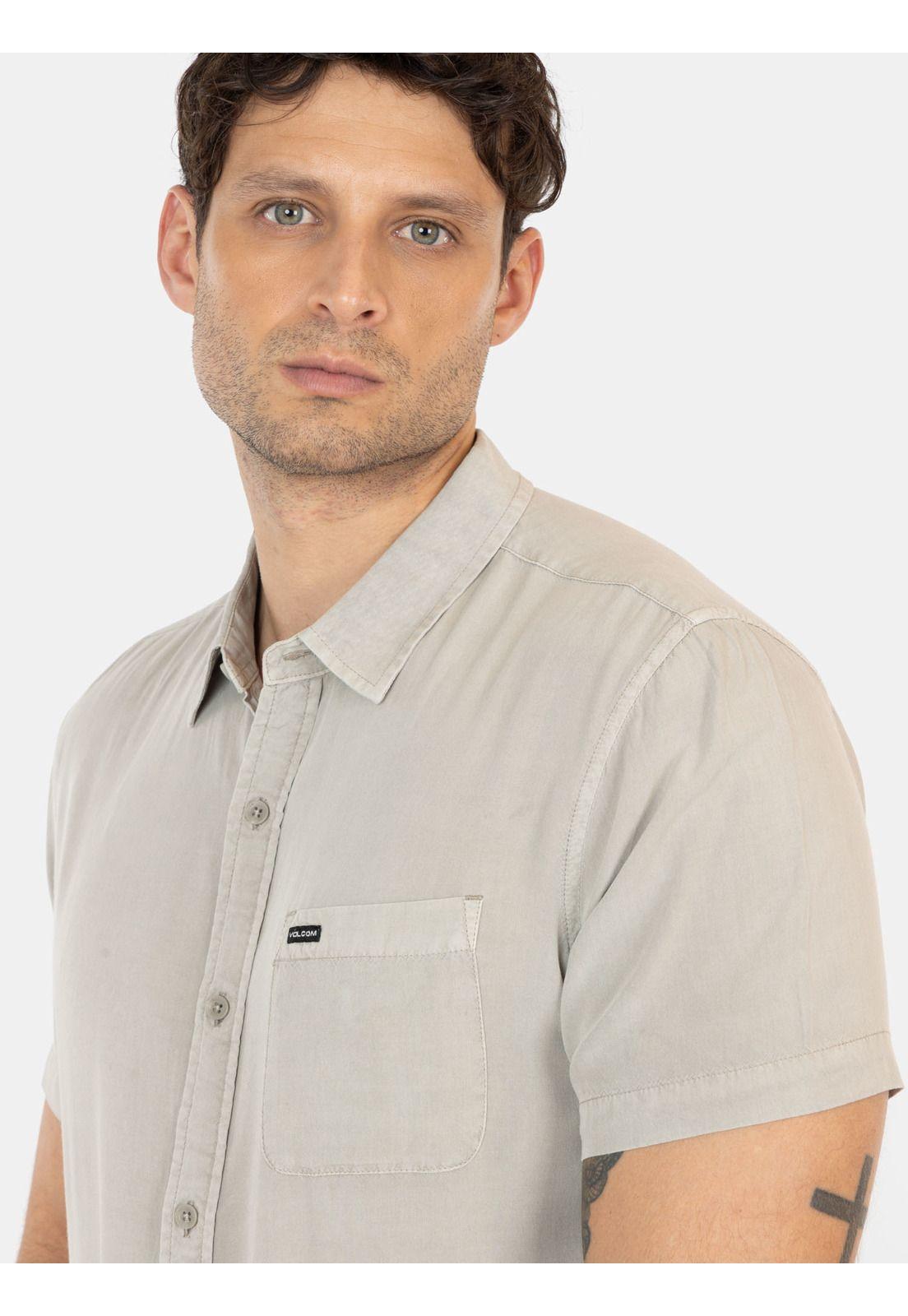 Camisa MC Barlo Beige Hombre Volcom-2
