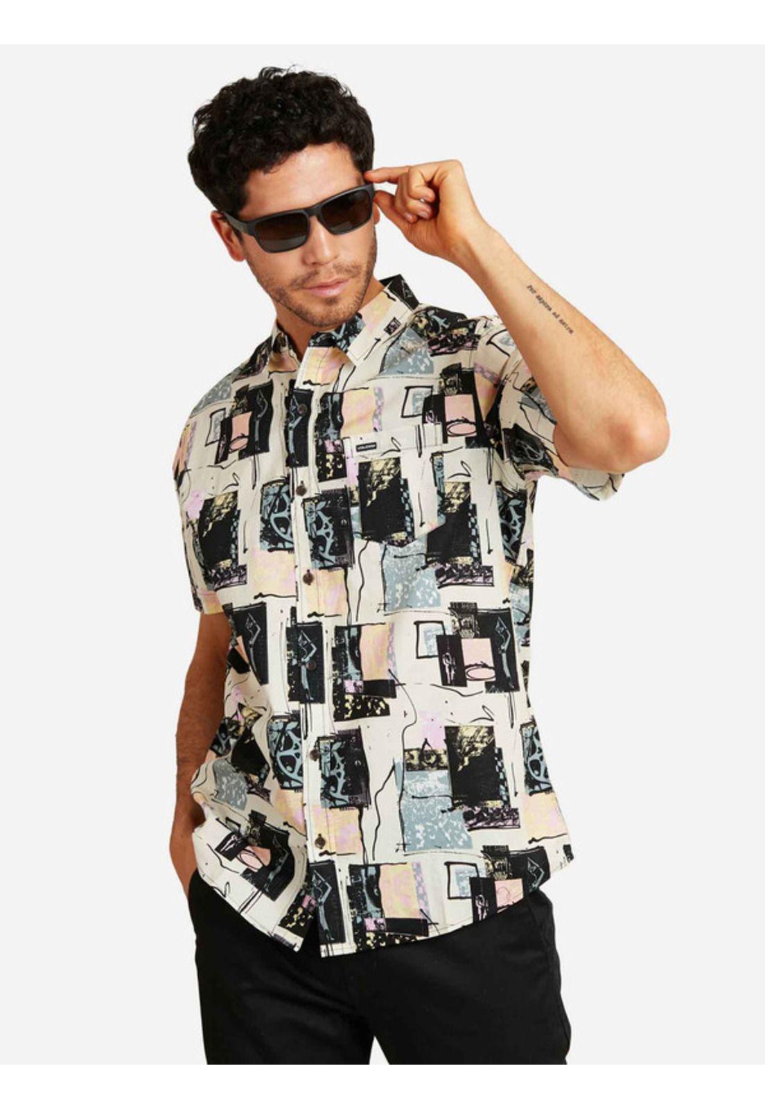 Camisa Collage Short Sleeve Shirt Multicolor Hombre Volcom-0