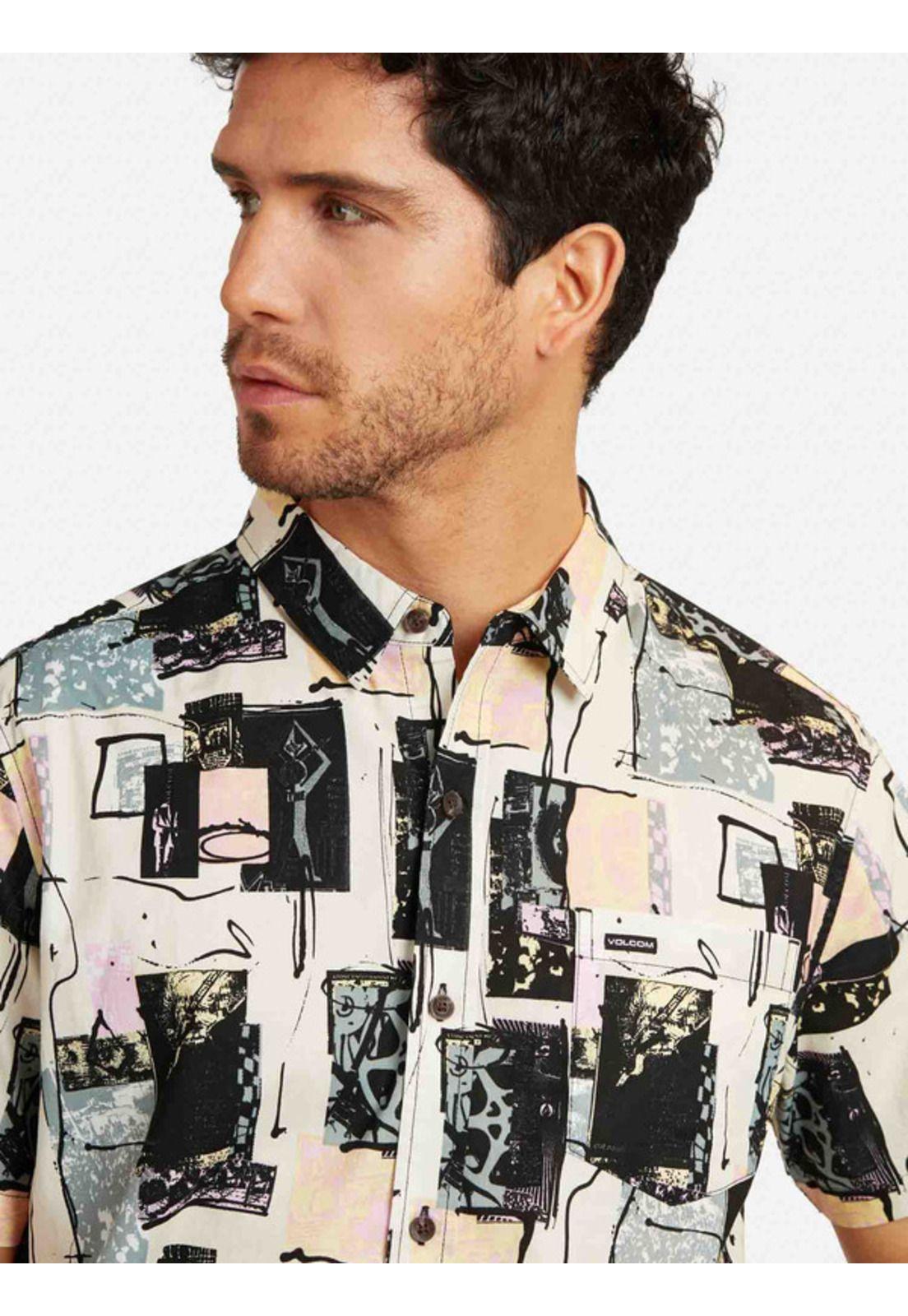 Camisa Collage Short Sleeve Shirt Multicolor Hombre Volcom-3