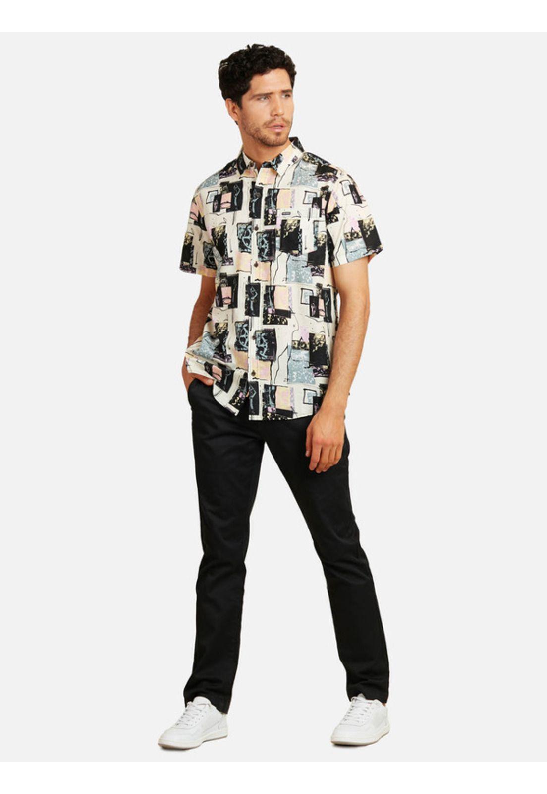 Camisa Collage Short Sleeve Shirt Multicolor Hombre Volcom-4