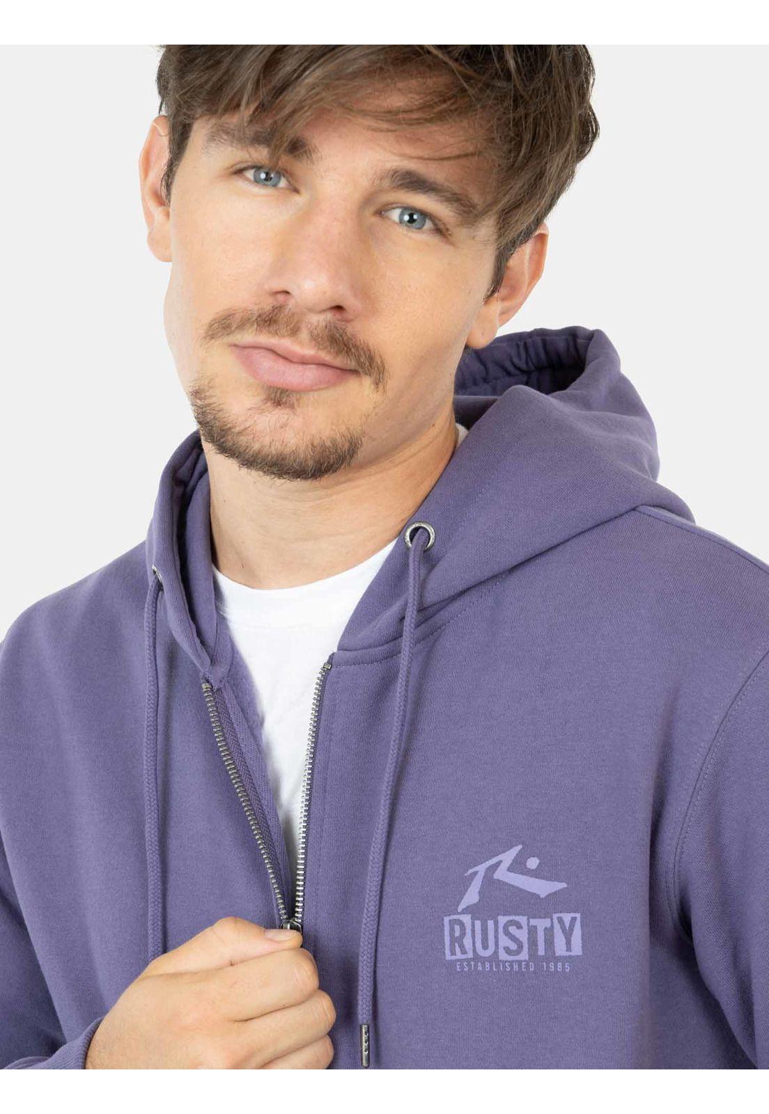 Poleron Destroyed Full Zip Morado Hombre Rusty-2