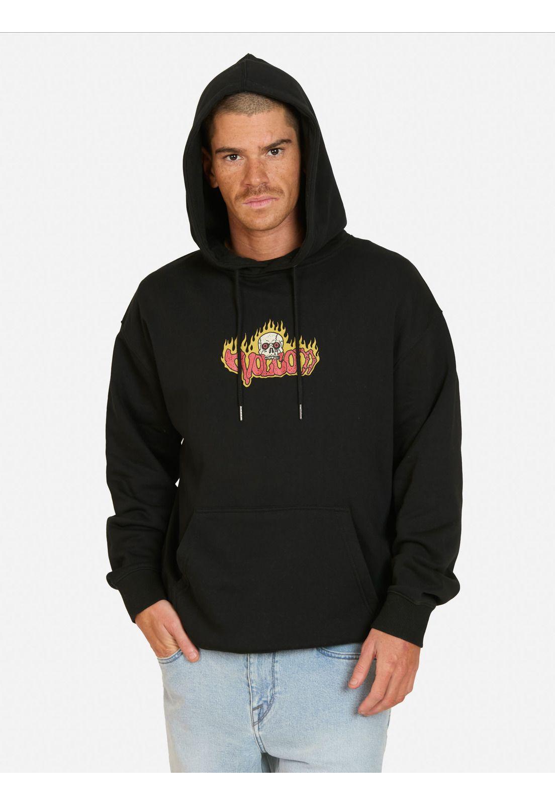 Poleron Canguro Noder Negro Hombre Volcom-0